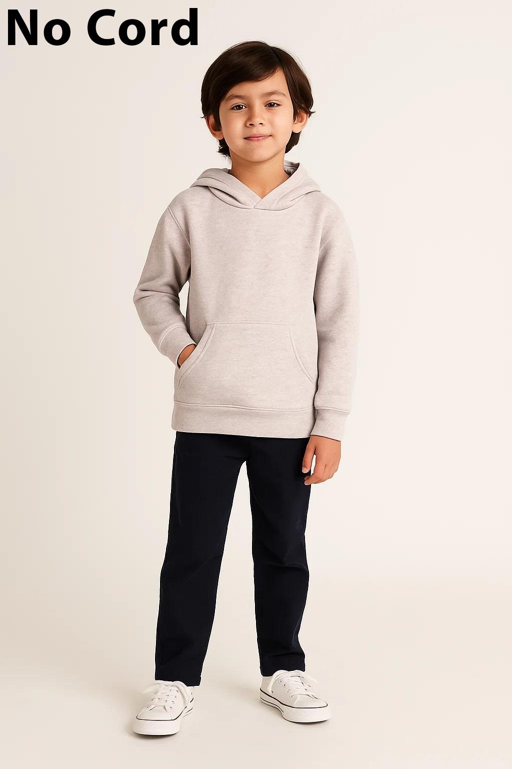 Kids Girls Boys Plain Hooded Jumper Fleece Pullover Hoodie Unisex Sweatshirt - Picture 112 of 128