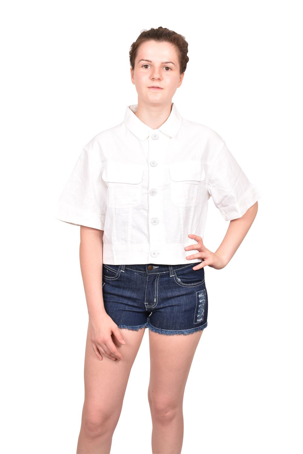 Womens Premium Jacket Casual Ladies Trendy Stylish Front Pockets Cropped Top S-L - Picture 17 of 21