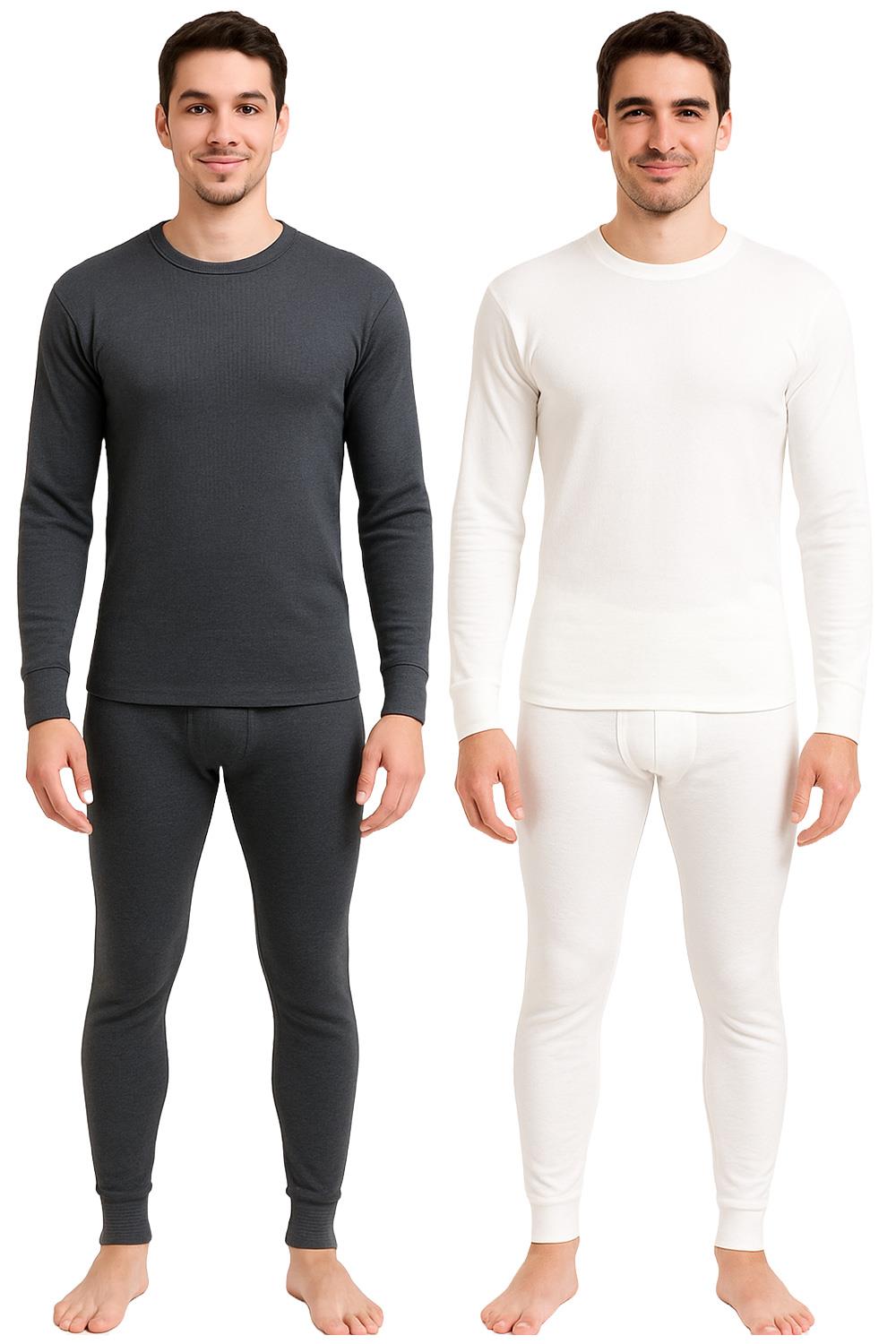 Mens Thermal Underwear Long Johns Top Bottom TShirt Short Long Sleeve 2 Pack - Picture 12 of 42
