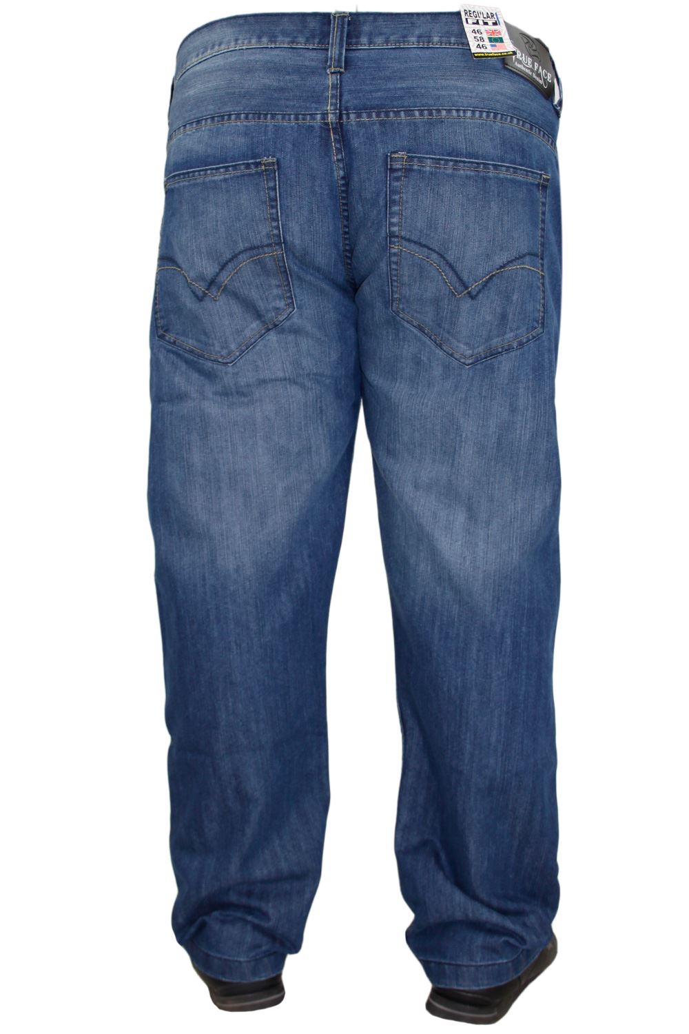Mens Denim Jeans Regular Fit Straight Leg Cotton Pants Trousers Big & Tall Sizes - Picture 30 of 32