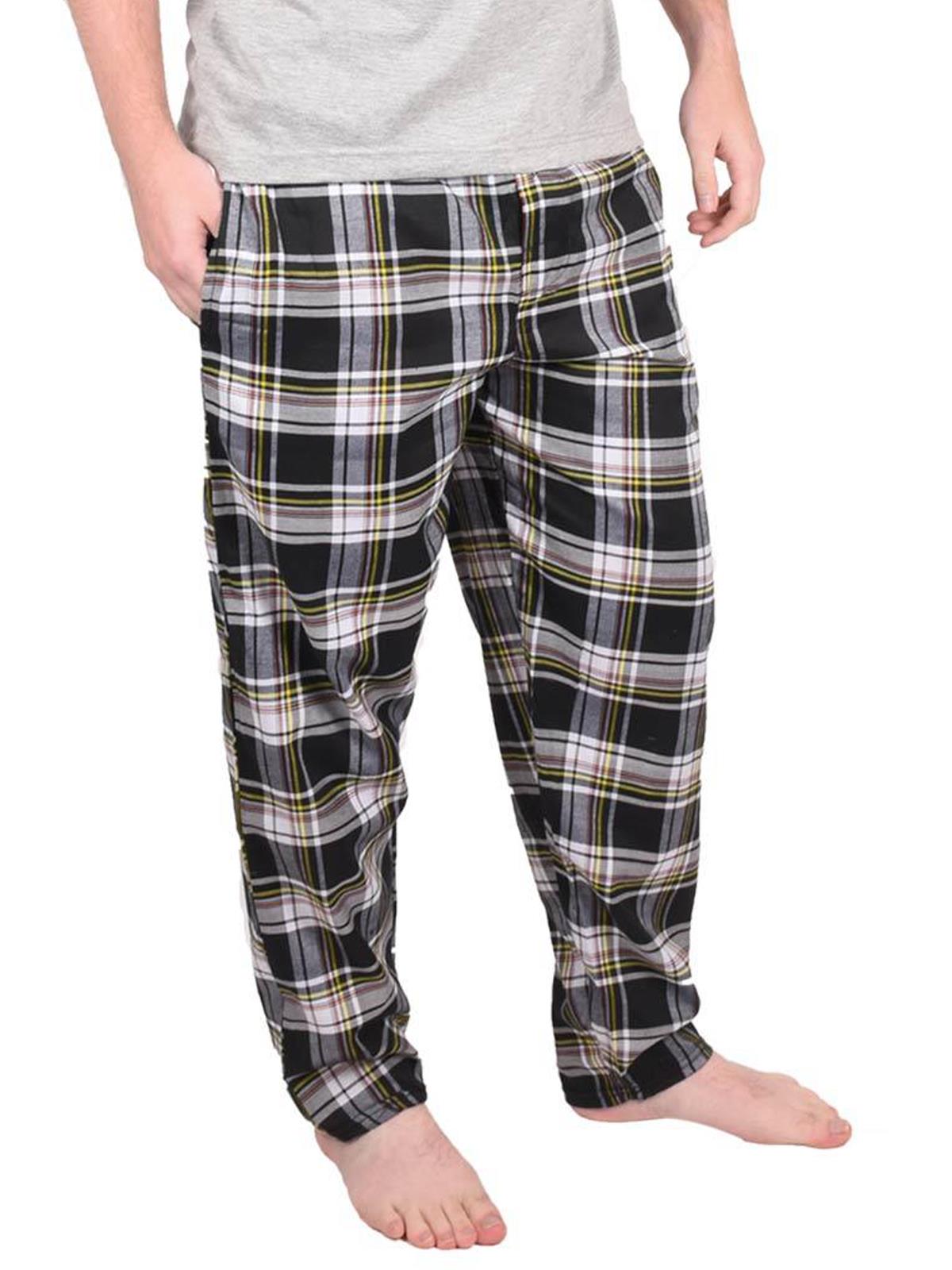 Mens Pyjama Bottoms Woven Check PJ Pants Lounge Nightwear 2 Pack Trouser - Picture 14 of 34