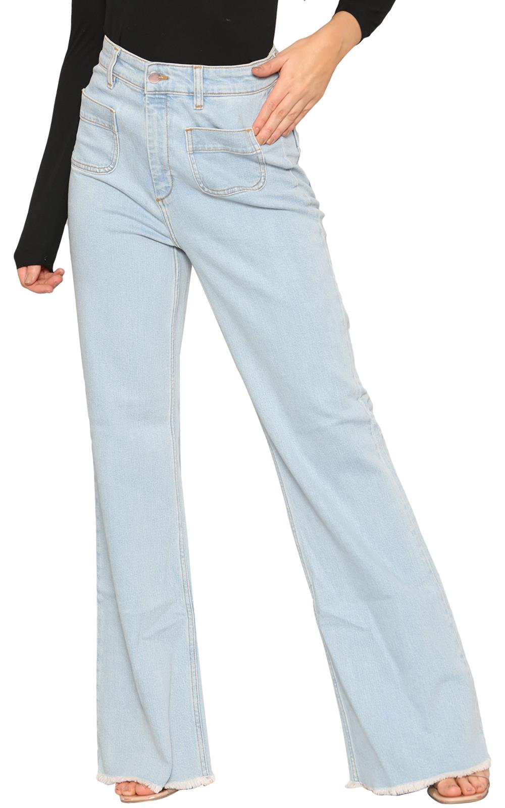 Pantalones de mezclilla para mujer Bootcut elásticos tiro medio acampanados pantalones largos pantalones talla 6-30 - Imagen 41 de 62