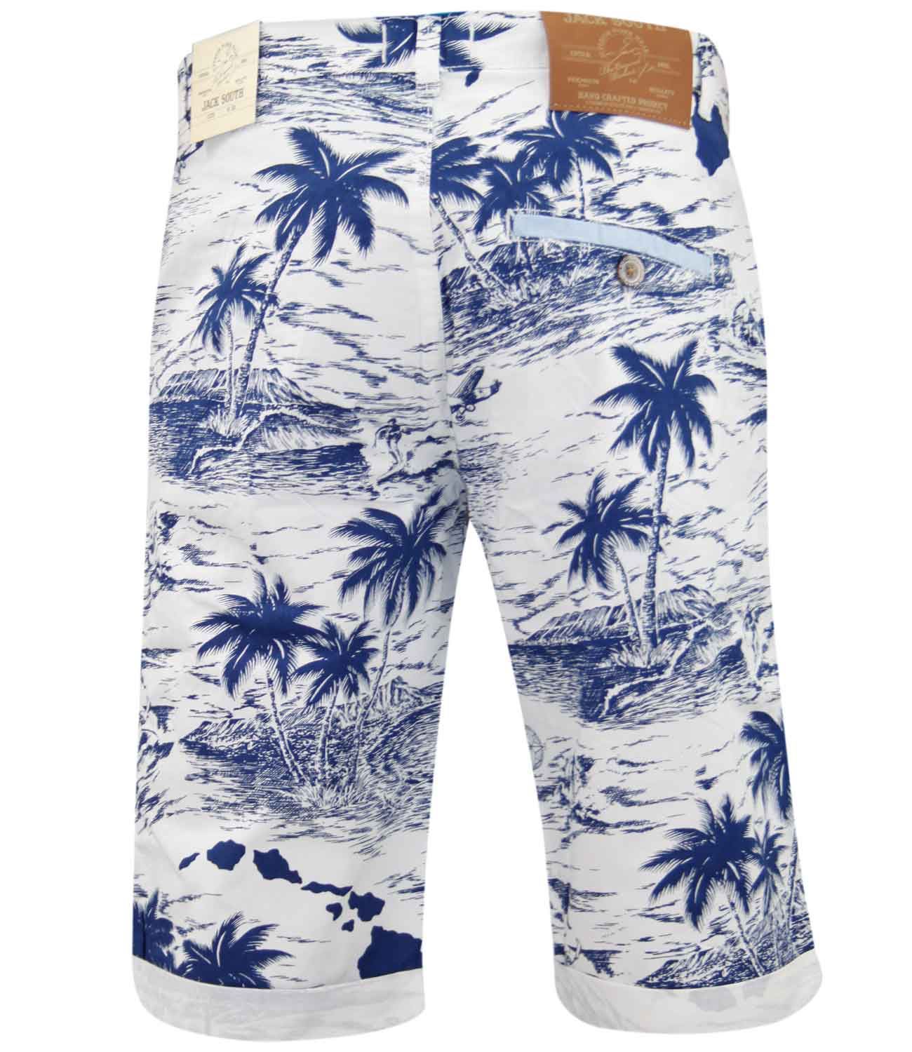 Mens Chino Shorts Summer Hawaiian Floral Casual Beach Cotton Pants Short 28-30 - Picture 16 of 17