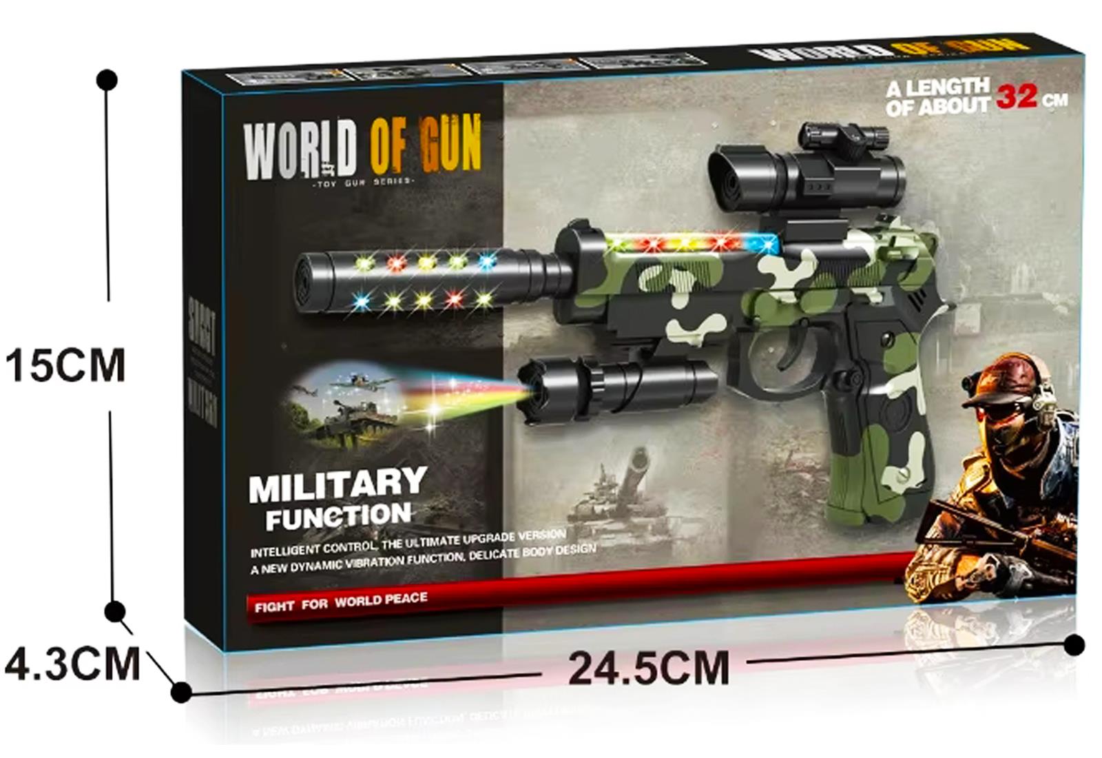 Military-Style Kids Toy Glock Pistol Gun with Projection Light Sound Vibration - Picture 7 of 9