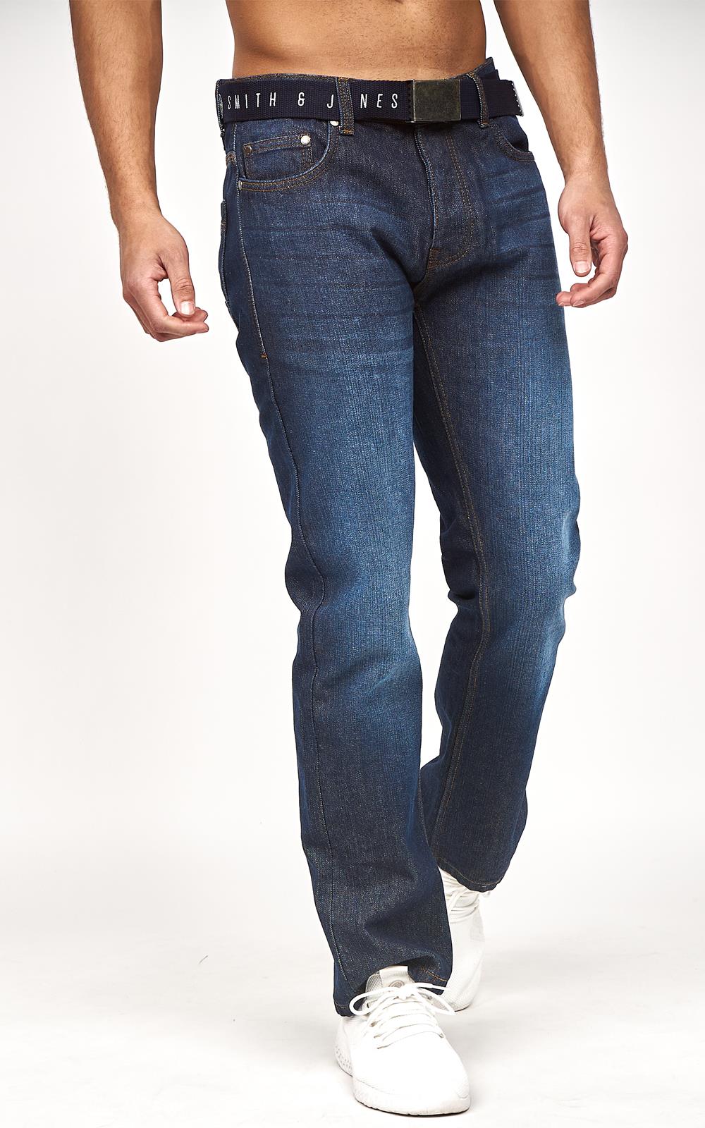 Pantalones de mezclilla regulares de diseñador Smith and Jones para hombre 28-48 - Imagen 13 de 25