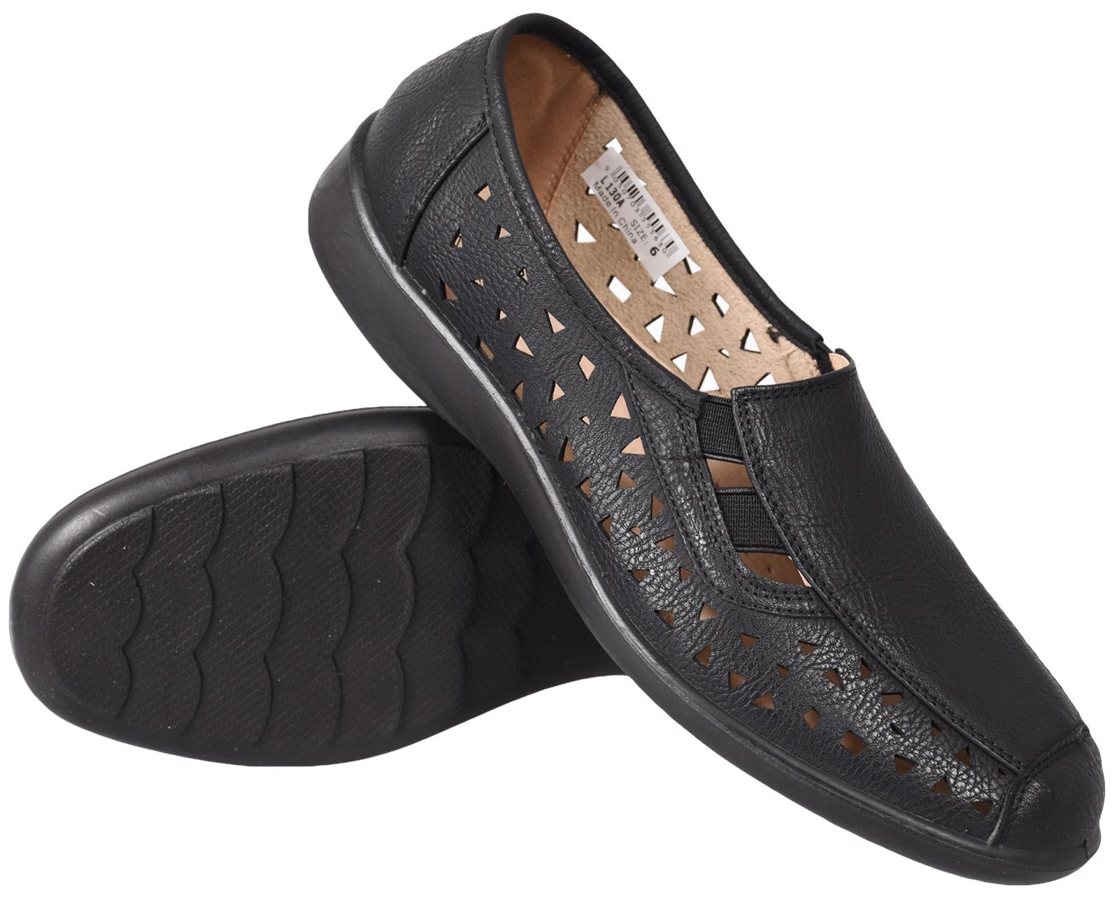 Ladies Slip on Casual Cut Out Side Gusset Flat Comfort Summer Shoes Size UK 3-9 - Picture 2 of 13