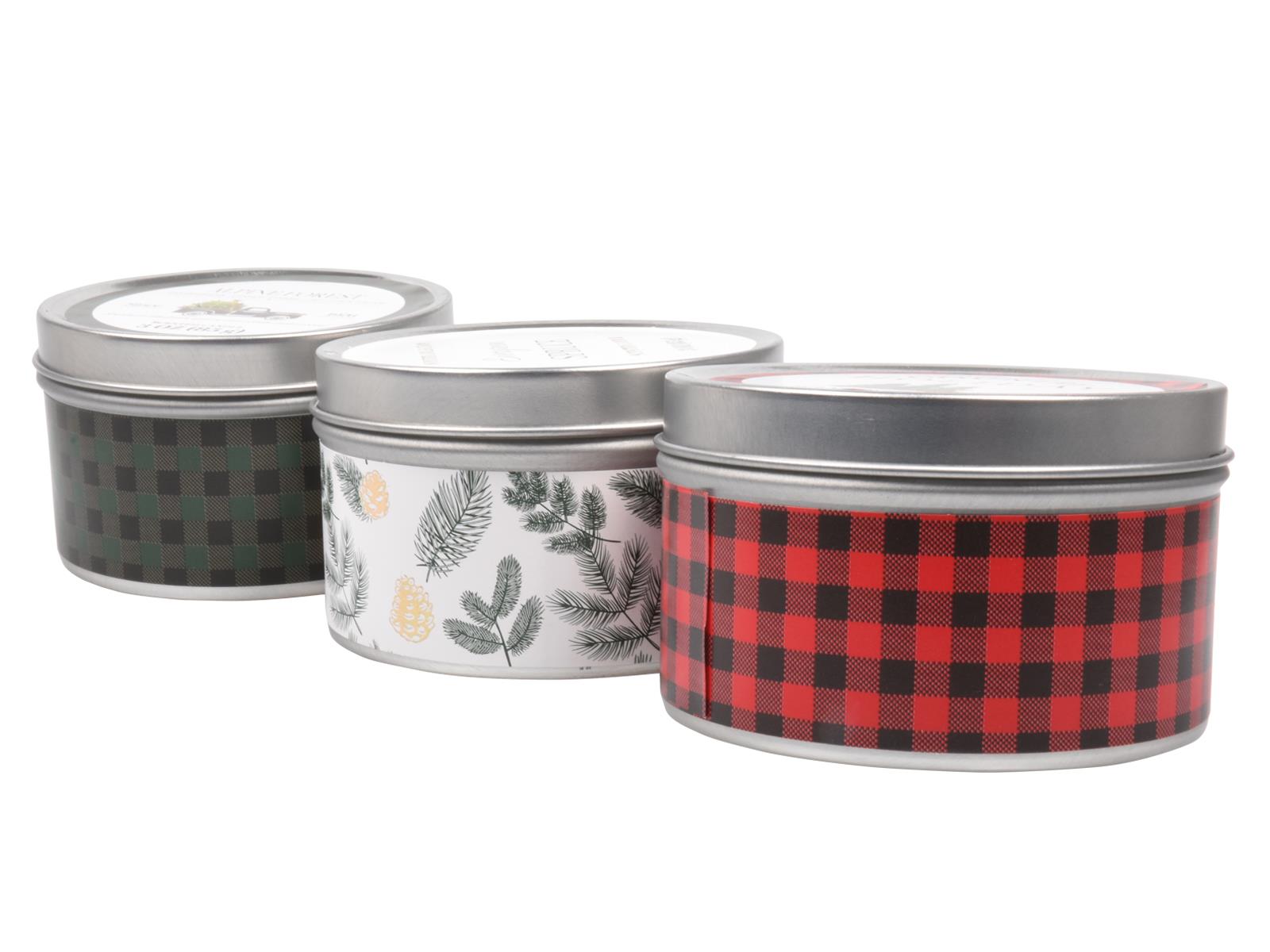 Scented Candles New Set of 3 Festive Christmas Decorative Tin Xmas Gift set - Picture 62 of 99
