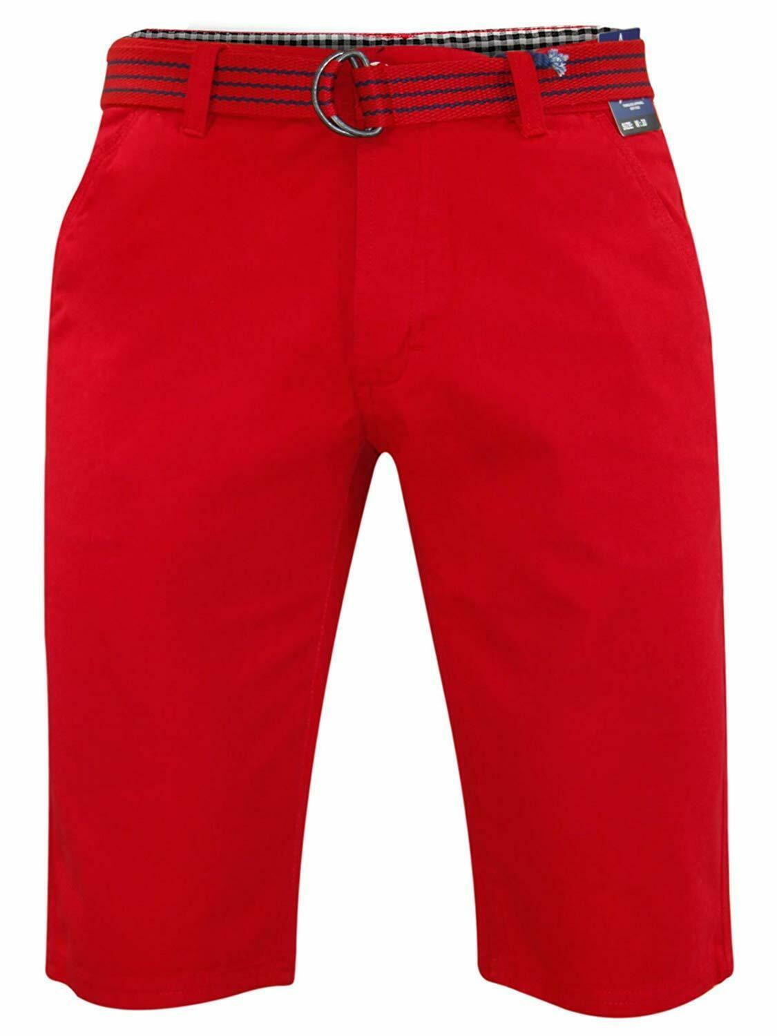 Herren Chino Shorts Freizeit Halb Hose 100% Baumwolle Sommer Jeans Frei Webgürtel - Bild 67 von 79