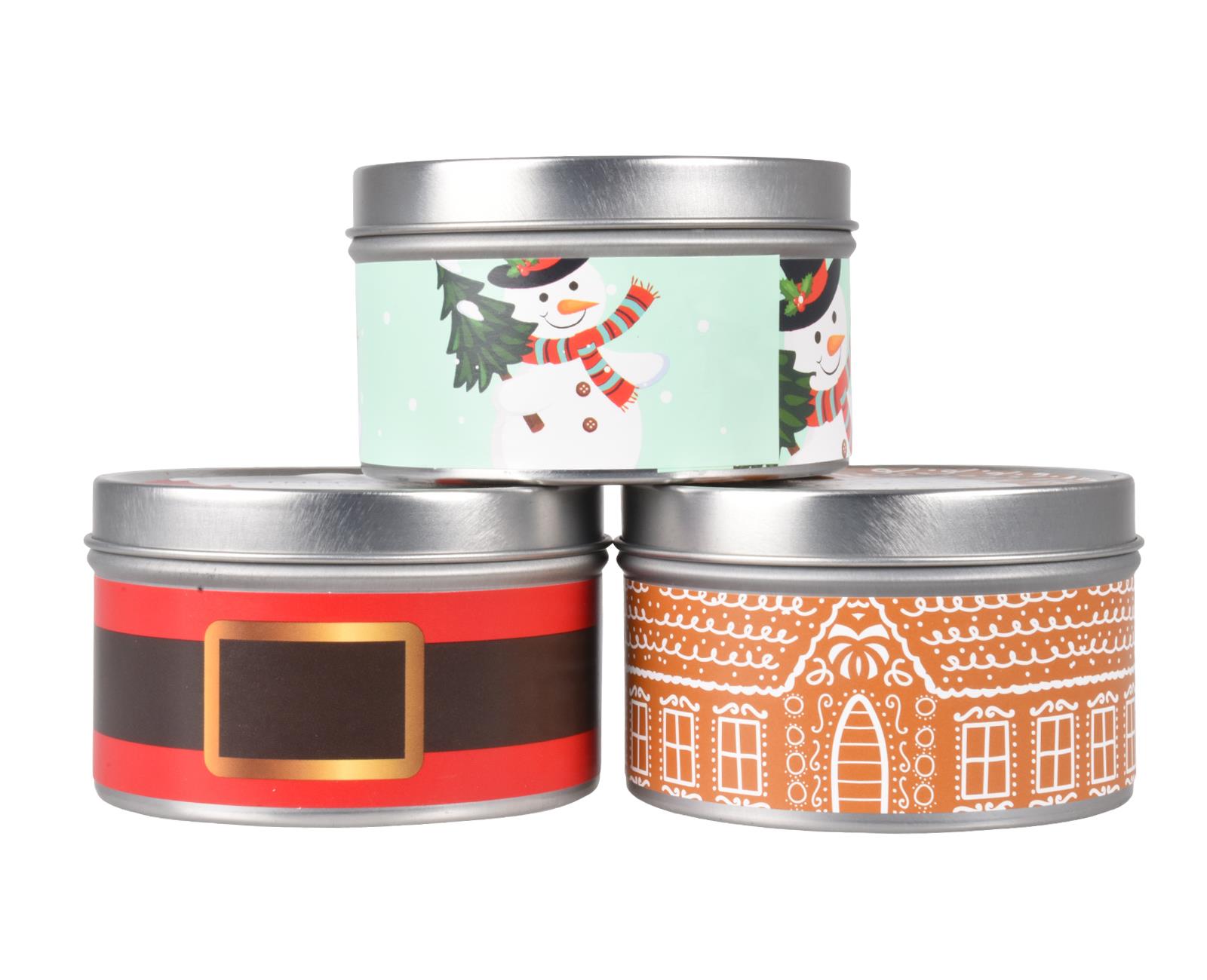 Scented Candles New Set of 3 Festive Christmas Decorative Tin Xmas Gift set - Picture 99 of 99