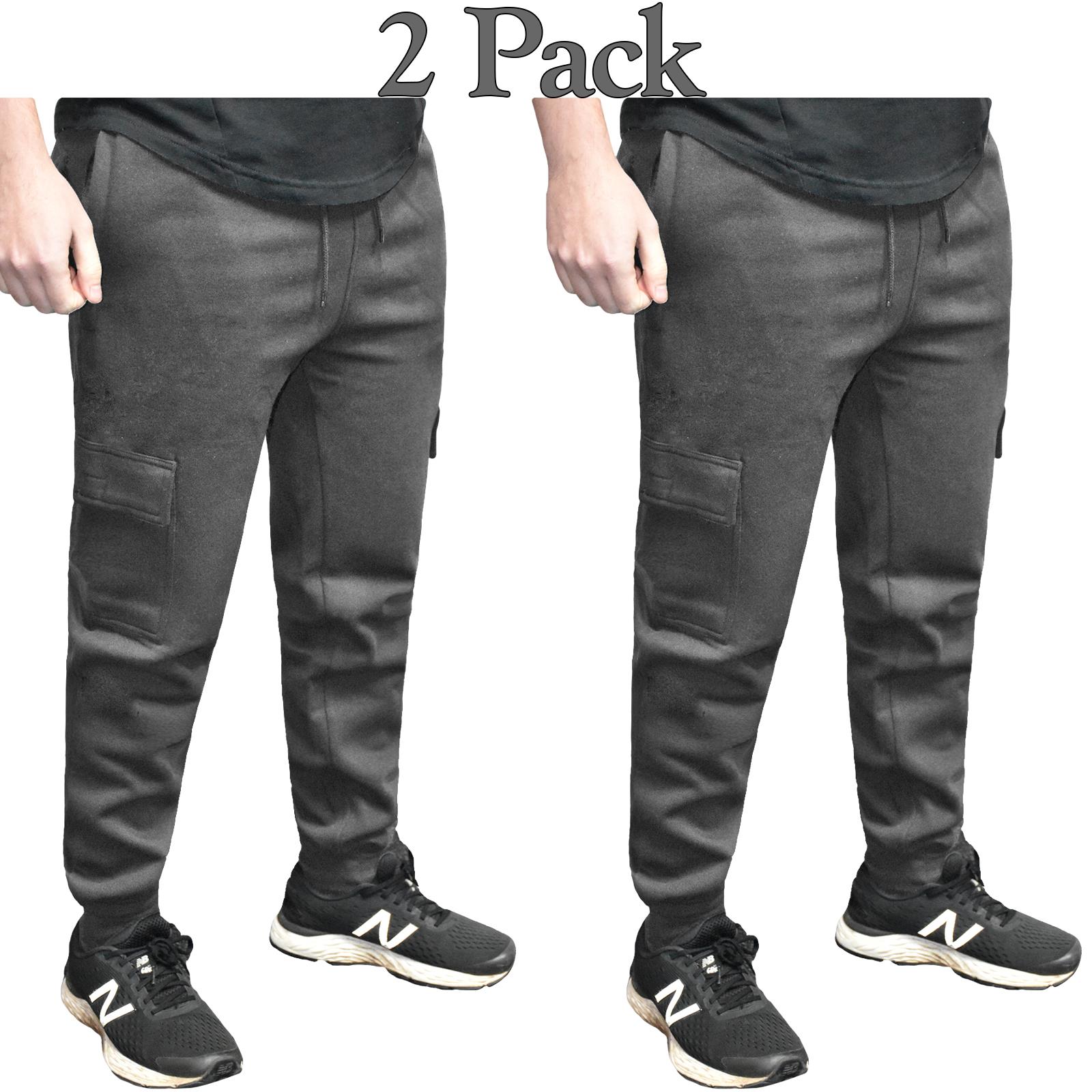 Mens Cargo Jogging Bottoms Fleece Trousers Five-Pocket Casual Gym Joggers S-2XL - Picture 21 of 51