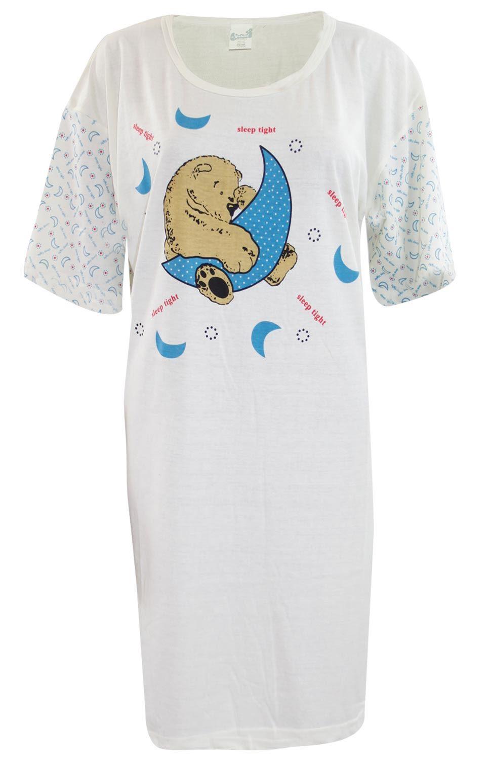 5 Pack Nightdress Nightie Women Cotton Ladies Short Sleeve Nightshirt Nightwear - Picture 32 of 59