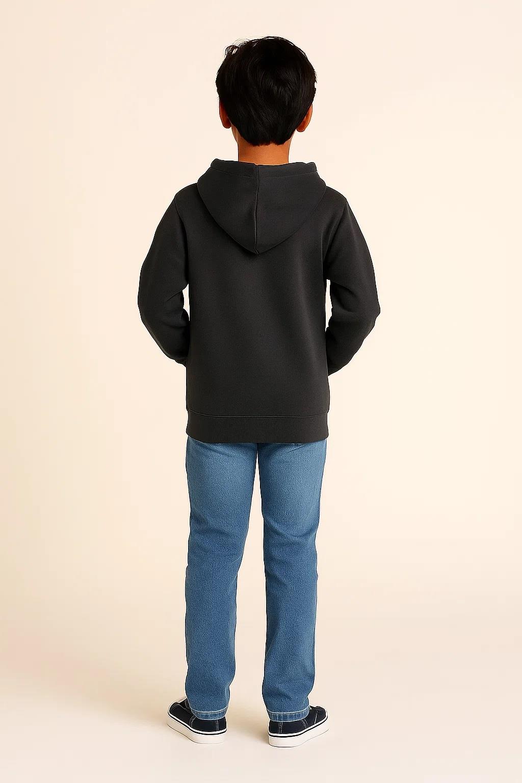 Kids Girls Boys Plain Hooded Jumper Fleece Pullover Hoodie Unisex Sweatshirt - Picture 111 of 128