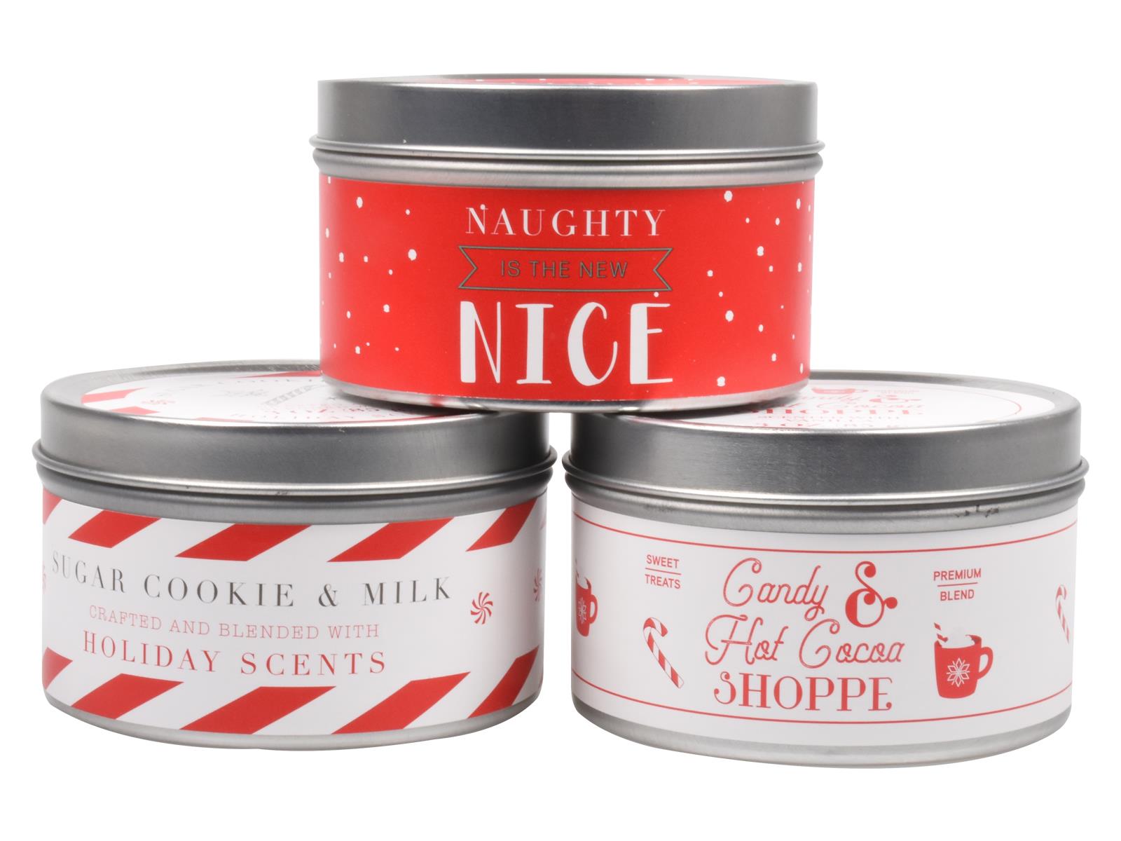 Scented Candles New Set of 3 Festive Christmas Decorative Tin Xmas Gift set - Picture 87 of 99