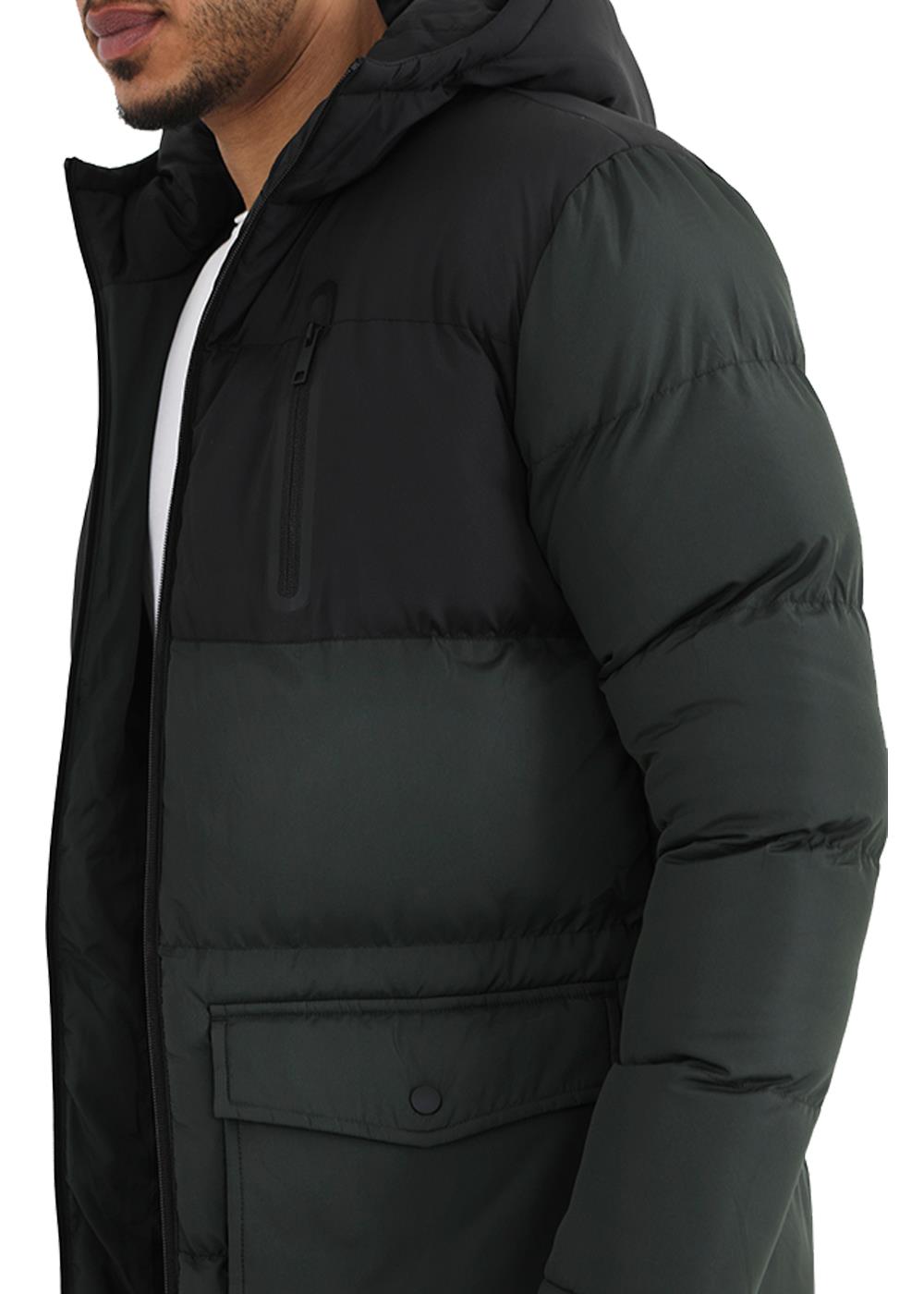 Mens Padded Jackets Winter Warm Full Zip Up Quilted Outerwear Plain