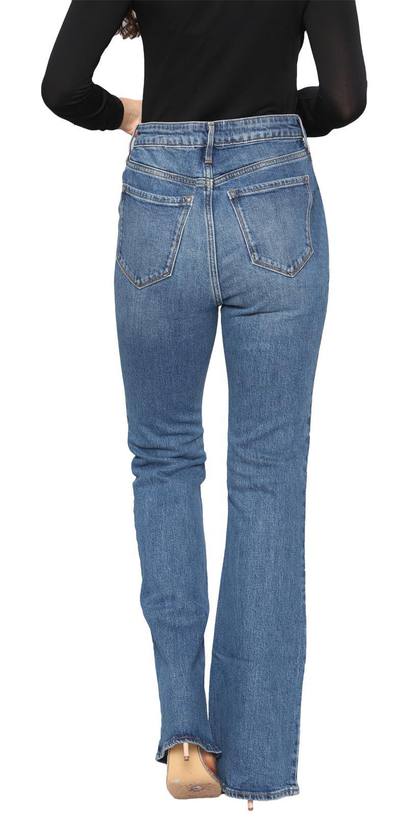 Pantalones de mezclilla para mujer Bootcut elásticos tiro medio acampanados pantalones largos pantalones talla 6-30 - Imagen 61 de 62