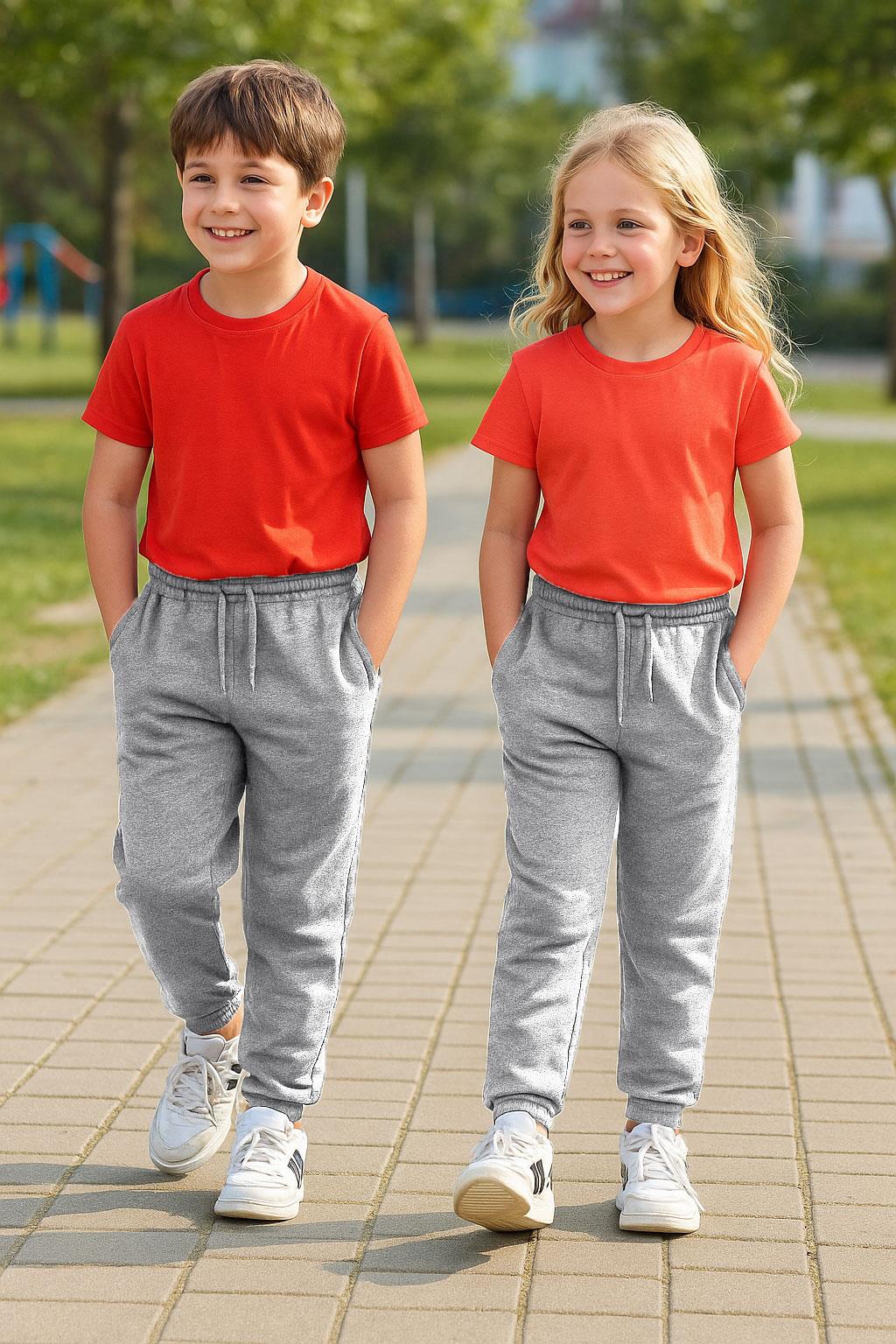 Pantalones de chándal cómodos lisos PE para niños niñas niños pantalones escolares - Imagen 17 de 51