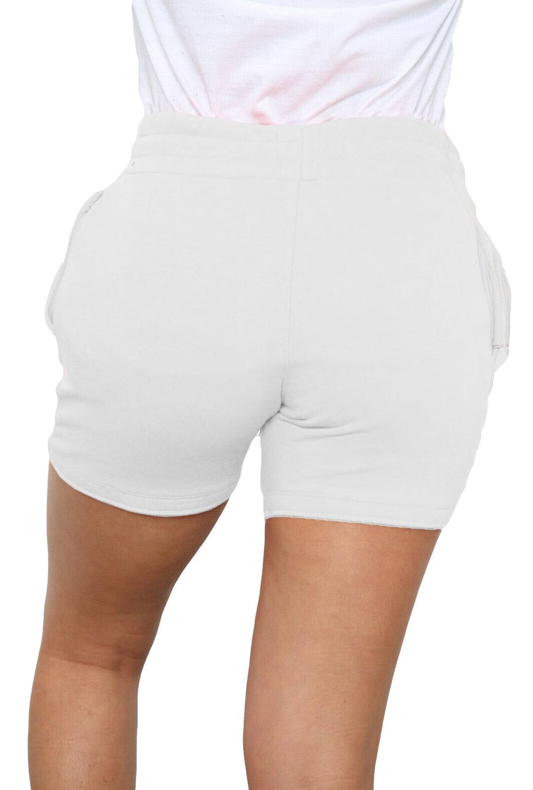 Ladies Shorts Summer Gym Sweat Fleece Tie Elasticated Waist Cycling Pants S-XL - Picture 21 of 21