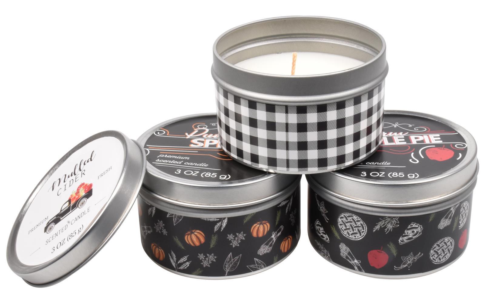 Scented Candles New Set of 3 Festive Christmas Decorative Tin Xmas Gift set - Picture 11 of 99