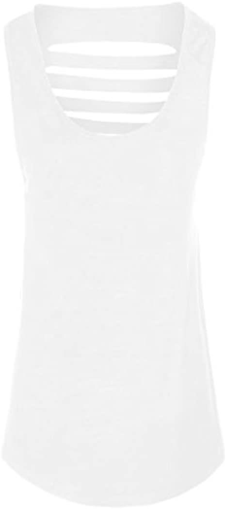 Ladies Womens Plain Vest Sleeveless Stretchy Cami Slashed Back Wide Tank Tops - Imagen 13 de 13