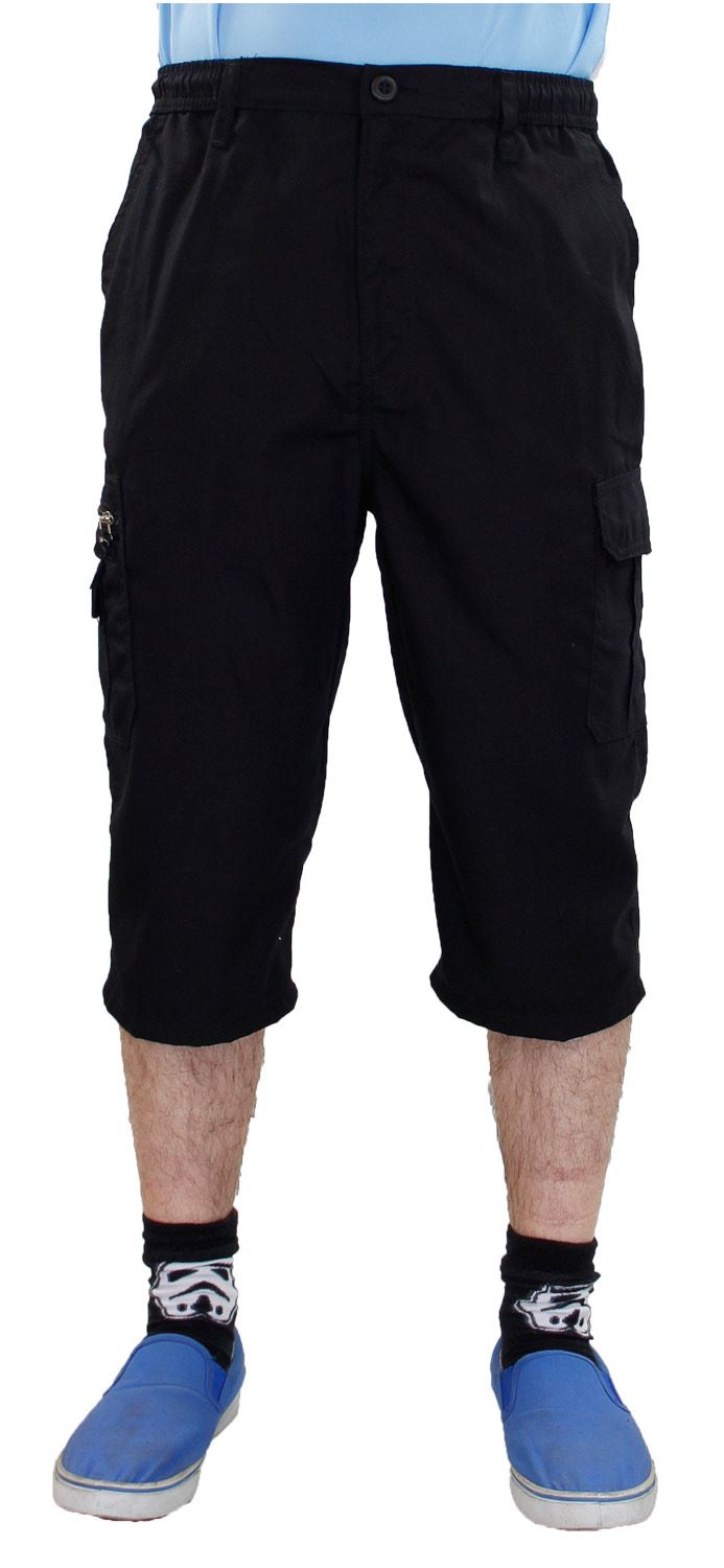 Herren 3/4 Shorts Gummibund Uni Cargo Kampf Arbeit Dreiviertel Hose - Bild 4 von 17