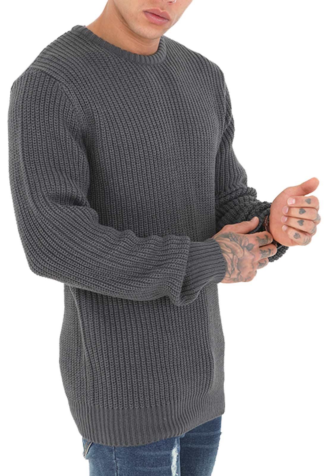Brave Soul Mens Cable Knit Fisherman Knitted Jumper Weave Warm Pullover Sweater - Picture 28 of 51