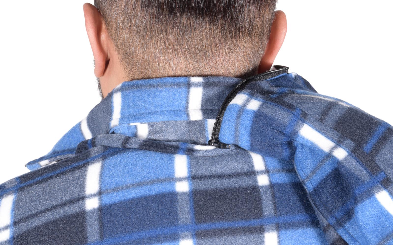 Camisa acolchada para hombre Sherpa forrada de piel leñador chaqueta de trabajo gruesa informal sudadera con capucha - Imagen 46 de 48