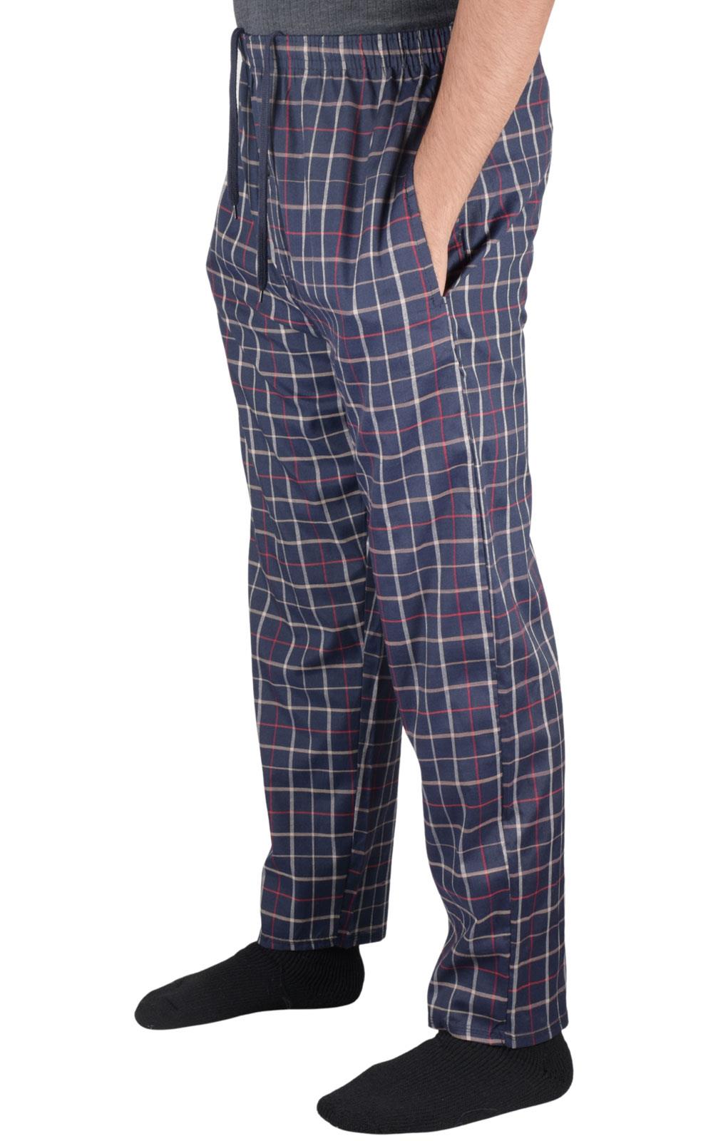 Paquete de 2 pantalones de pijama para hombre tejidos a cuadros de algodón ropa de dormir a cuadros pantalones de salón - Imagen 16 de 33
