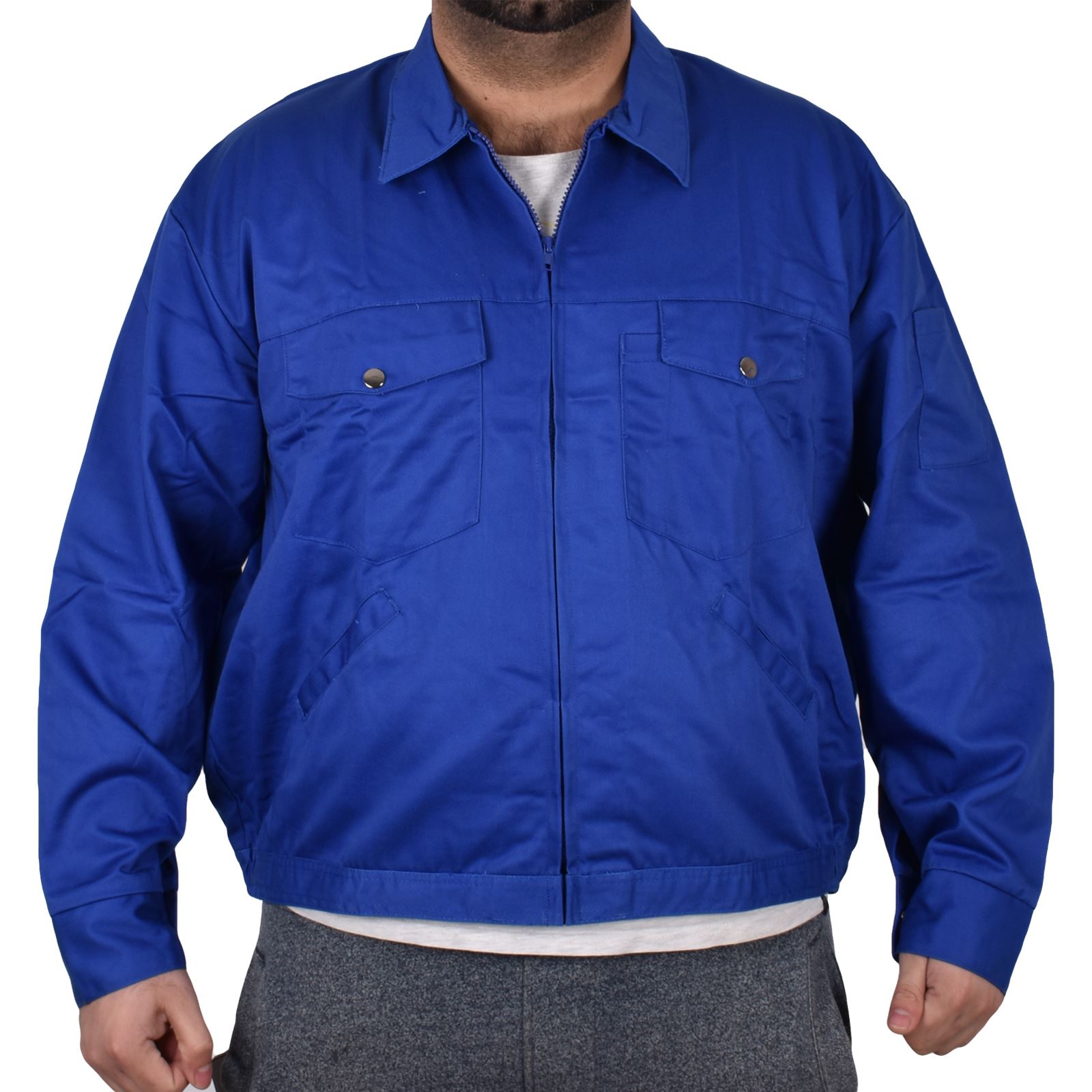 Mens Work Jacket Heavy Duty Security Builder Industrial Uniform Full Zip Up  Coat
