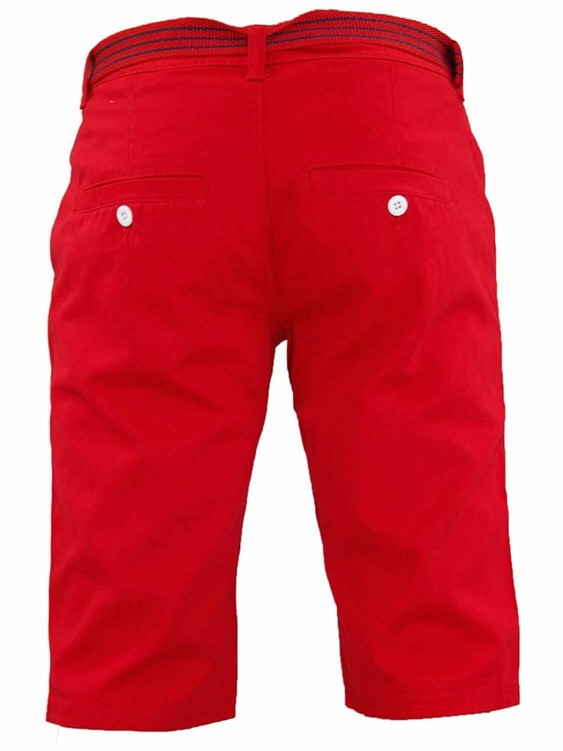 Herren Chino Shorts Freizeit Halb Hose 100% Baumwolle Sommer Jeans Frei Webgürtel - Bild 69 von 79