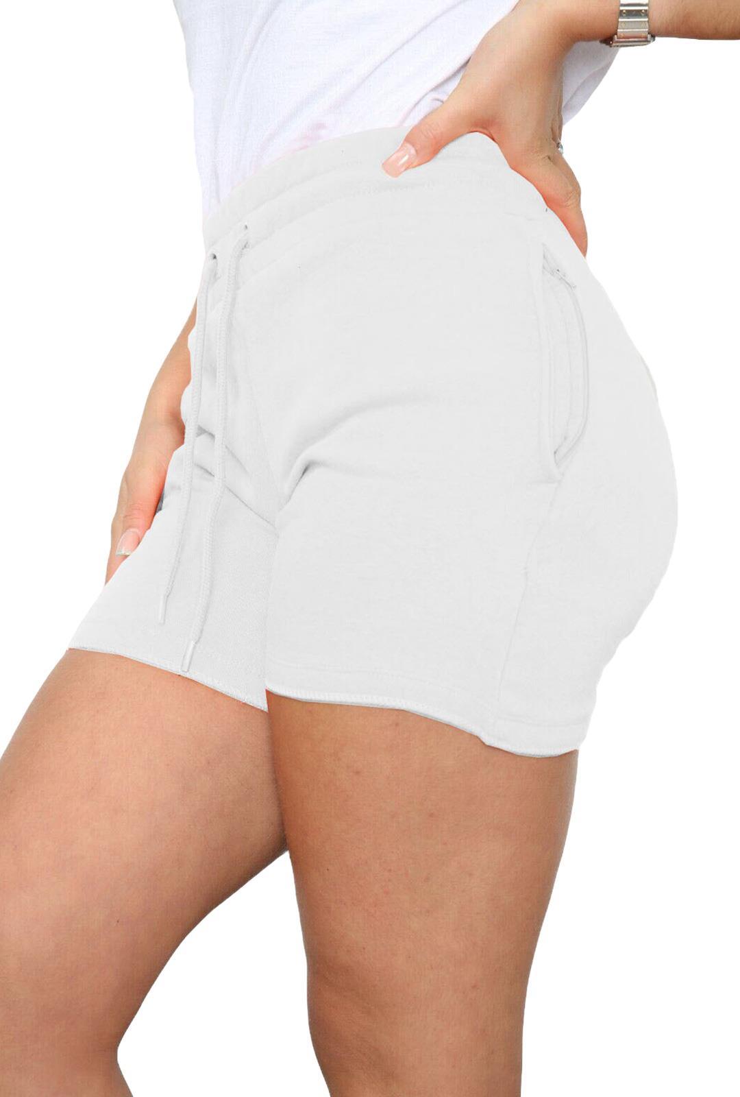 Ladies Shorts Summer Gym Sweat Fleece Tie Elasticated Waist Cycling Pants S-XL - Picture 20 of 21