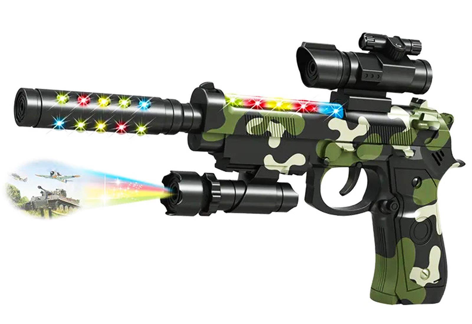 Military-Style Kids Toy Glock Pistol Gun with Projection Light Sound Vibration - Picture 3 of 9