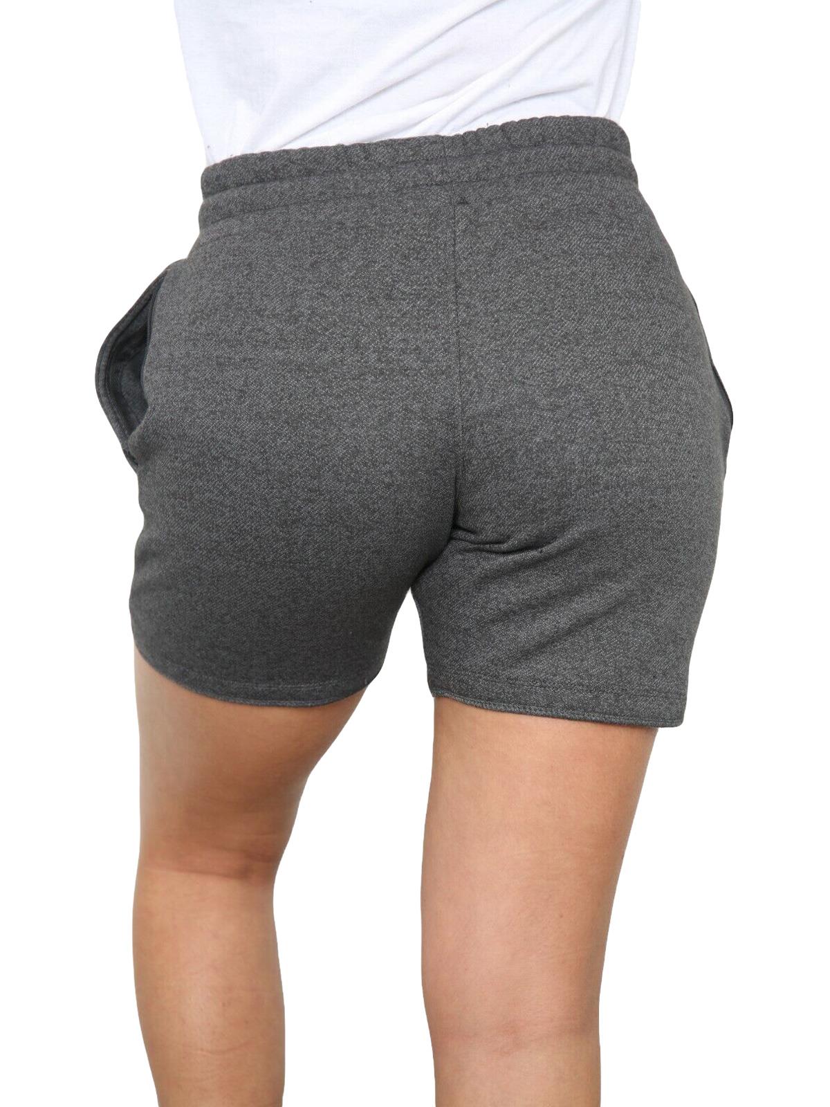 Ladies Shorts Summer Gym Sweat Fleece Tie Elasticated Waist Cycling Pants S-XL - Picture 7 of 21