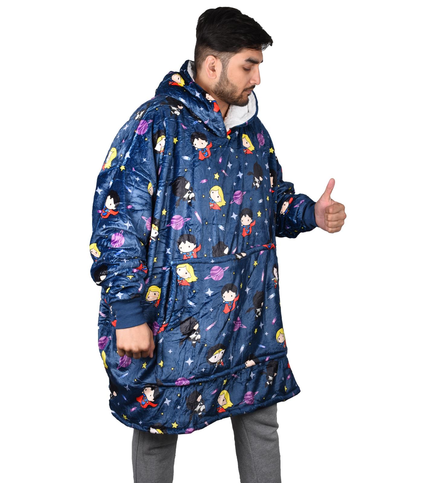 Hoodie Blanket Adult Oversized Sweatshirt Sherpa Fleece Big Hooded Ultra Plush - Picture 156 of 353