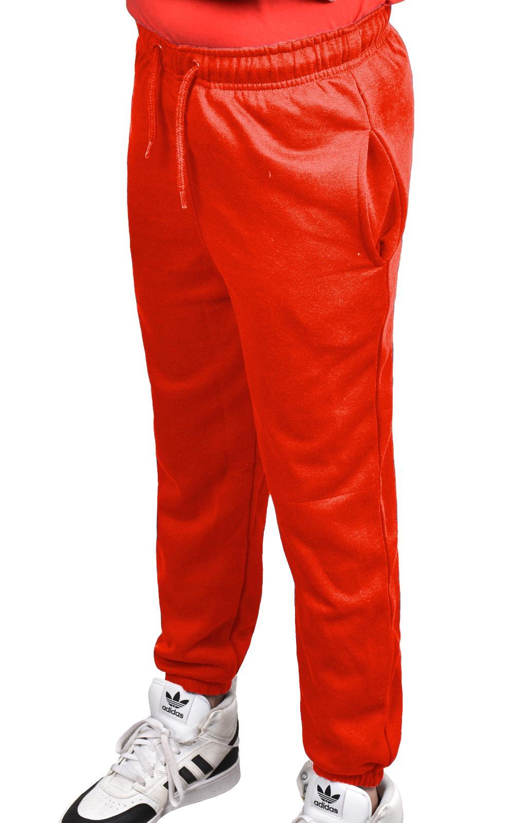 Jogging Bottoms Pack of 2 Kids Boys Girls Warm Fleece PE Plain Tracksuit Joggers - Picture 53 of 62