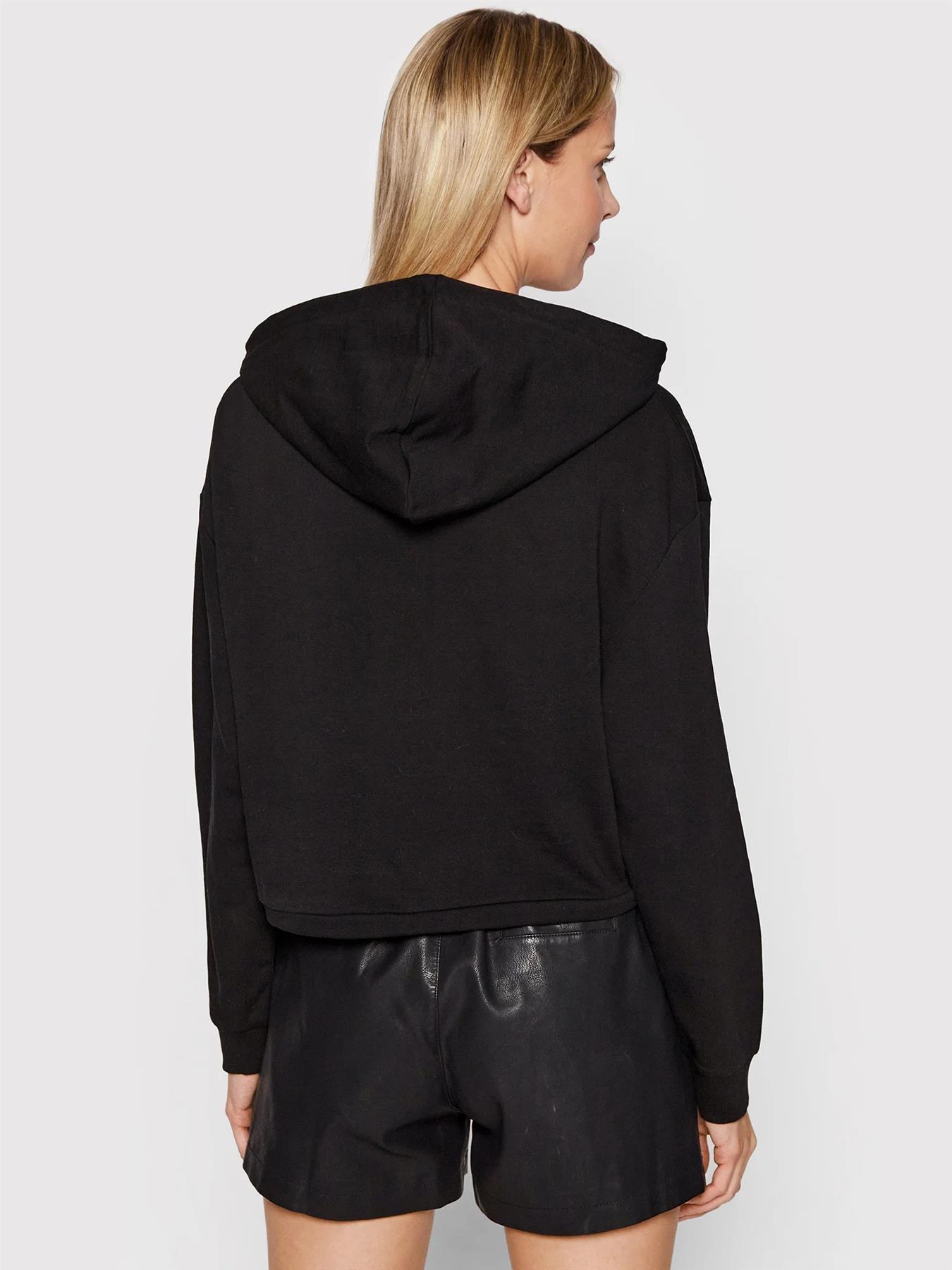Ladies Cropped Hoodie Top Pullover Crop Top Womens Long Sleeve Plain Sweatshirt - Picture 10 of 20