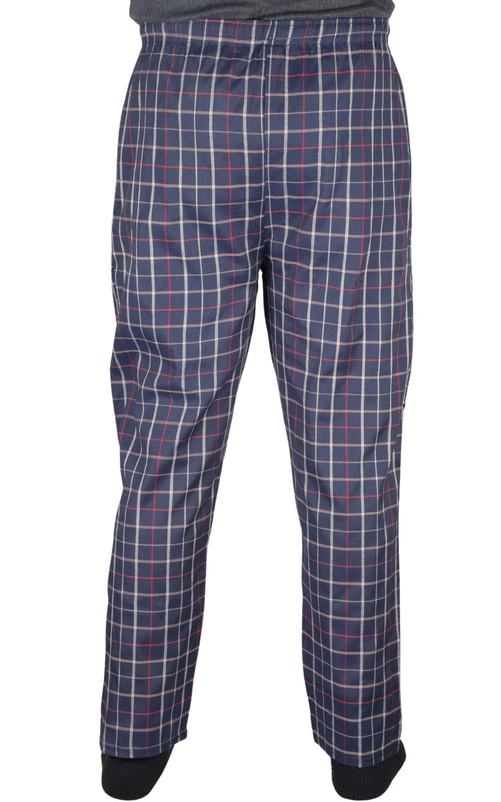 Paquete de 2 pantalones de pijama para hombre tejidos a cuadros de algodón ropa de dormir a cuadros pantalones de salón - Imagen 18 de 33