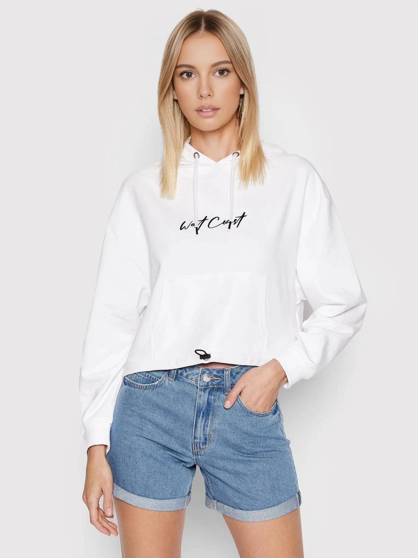 Ladies Cropped Hoodie Top Pullover Crop Top Womens Long Sleeve Plain Sweatshirt - Picture 16 of 20
