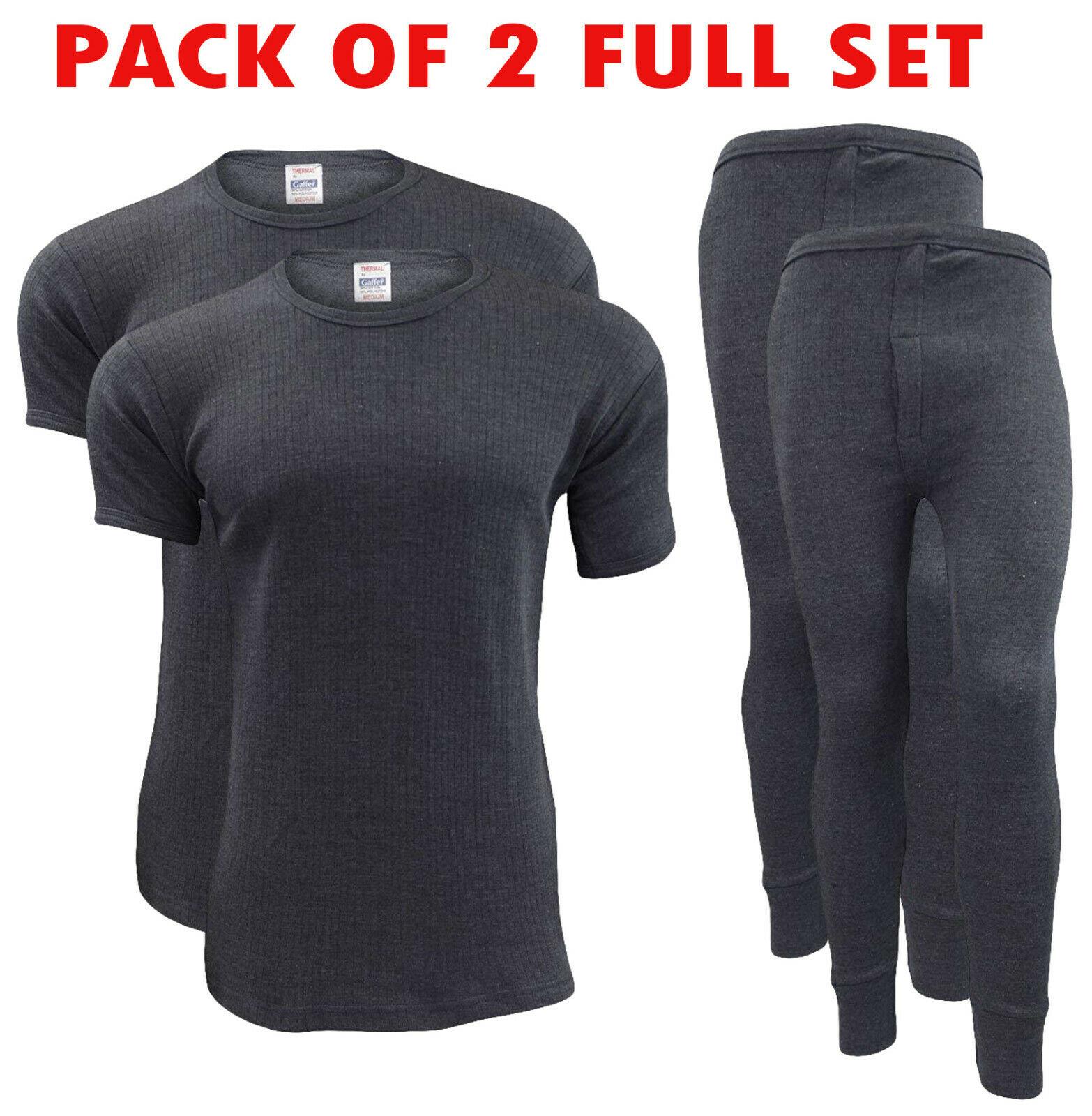 Mens Thermal Underwear Long Johns Top Bottom TShirt Short Long Sleeve 2 Pack - Picture 10 of 22
