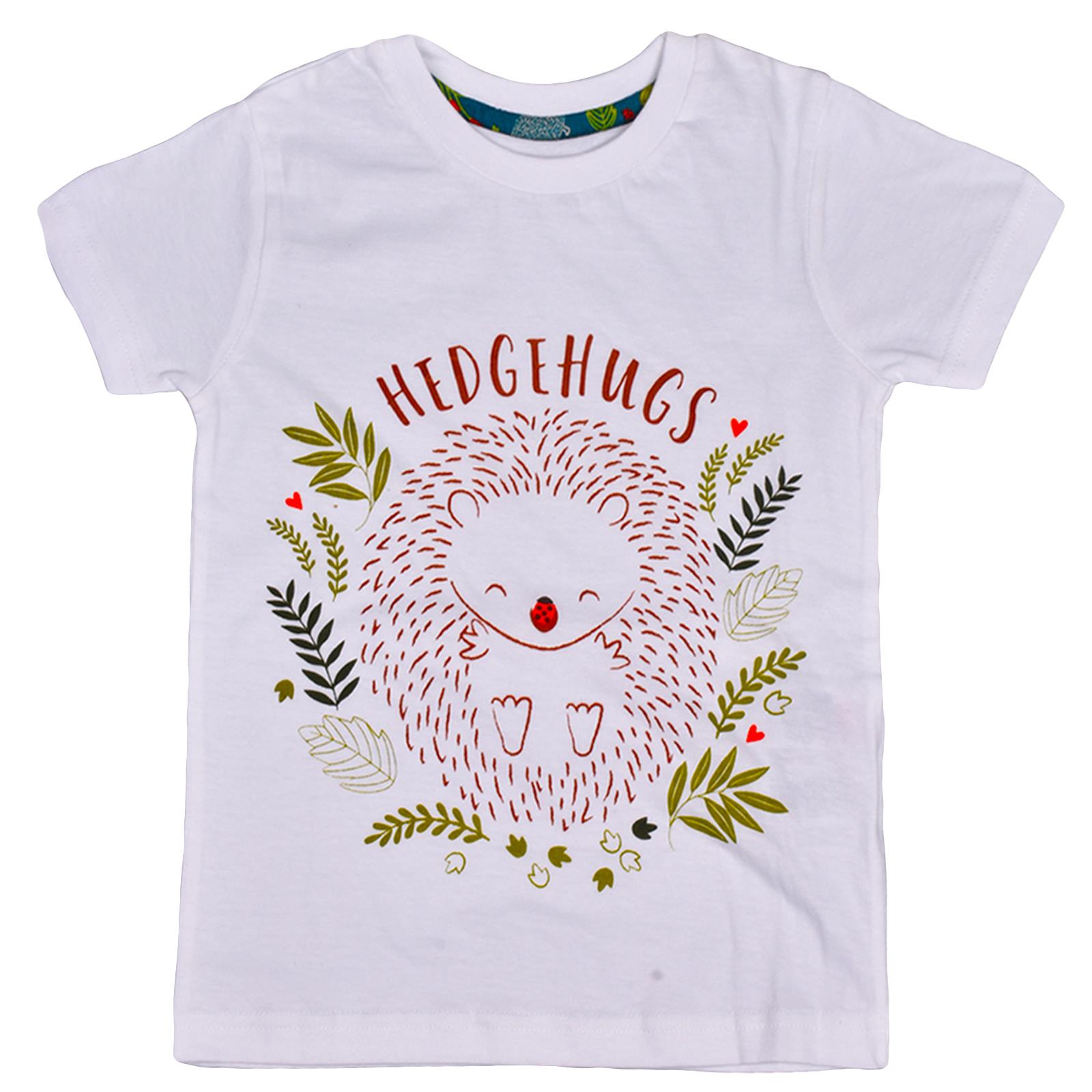 Kids Girls Pyjamas Set Summer Floral Printed Short Sleeve Cotton T-Shirt Shorts - Picture 11 of 17