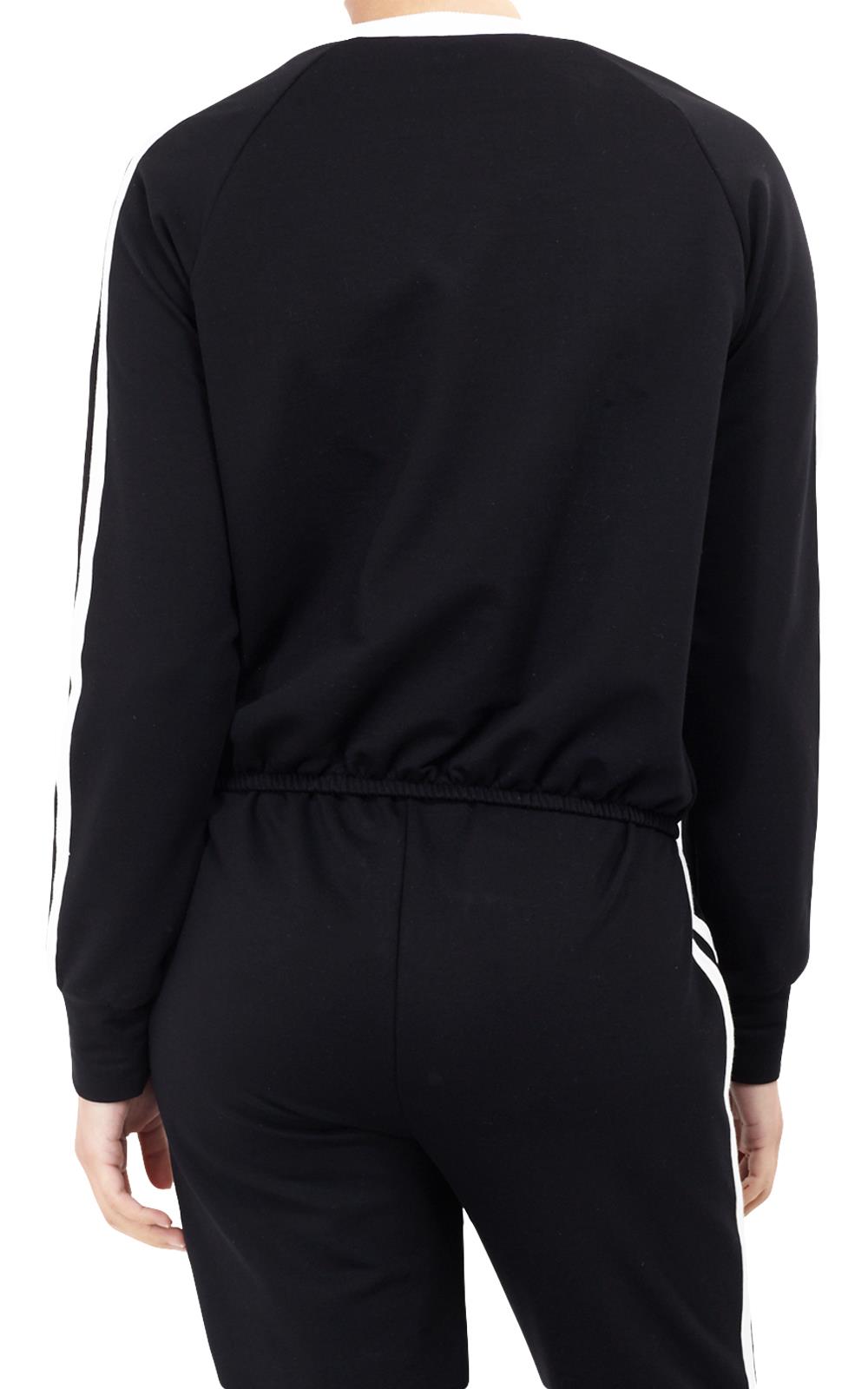 Womens Sweatshirt Crew Neck Striped Jumpers Pullover Casual Long Sleeve Top - Picture 9 of 9