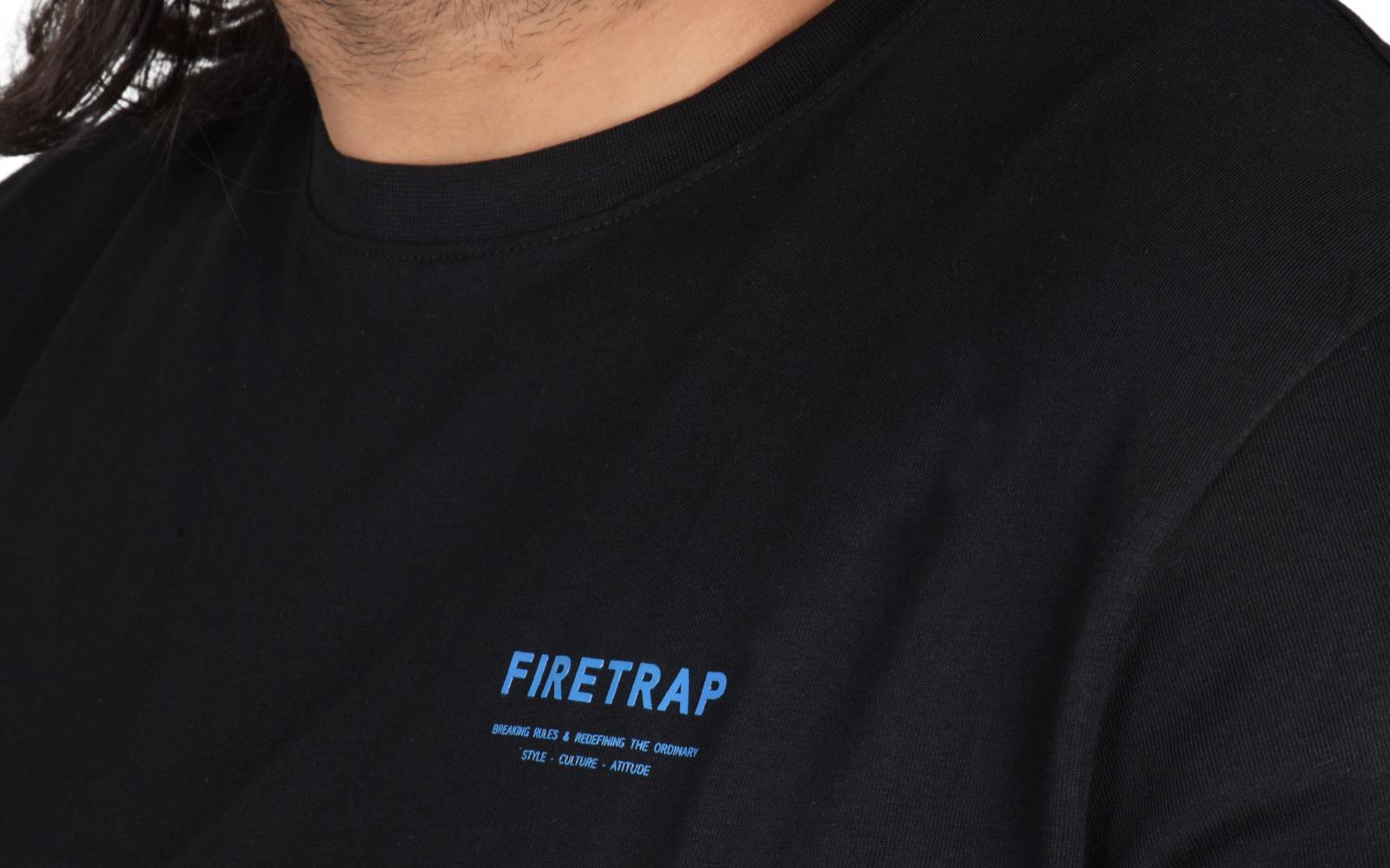 Firetrap Mens Plain T-shirt Crew Neck Short Sleeve T Shirt 100% Cotton Tee Top - Picture 17 of 31