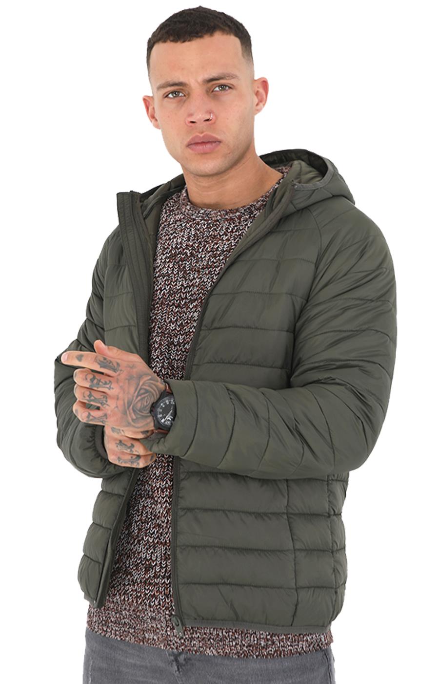 Mens Winter Jacket Warm Padded Puffer Bubble Down Coat Quilted Zip Outwear - Picture 14 of 19