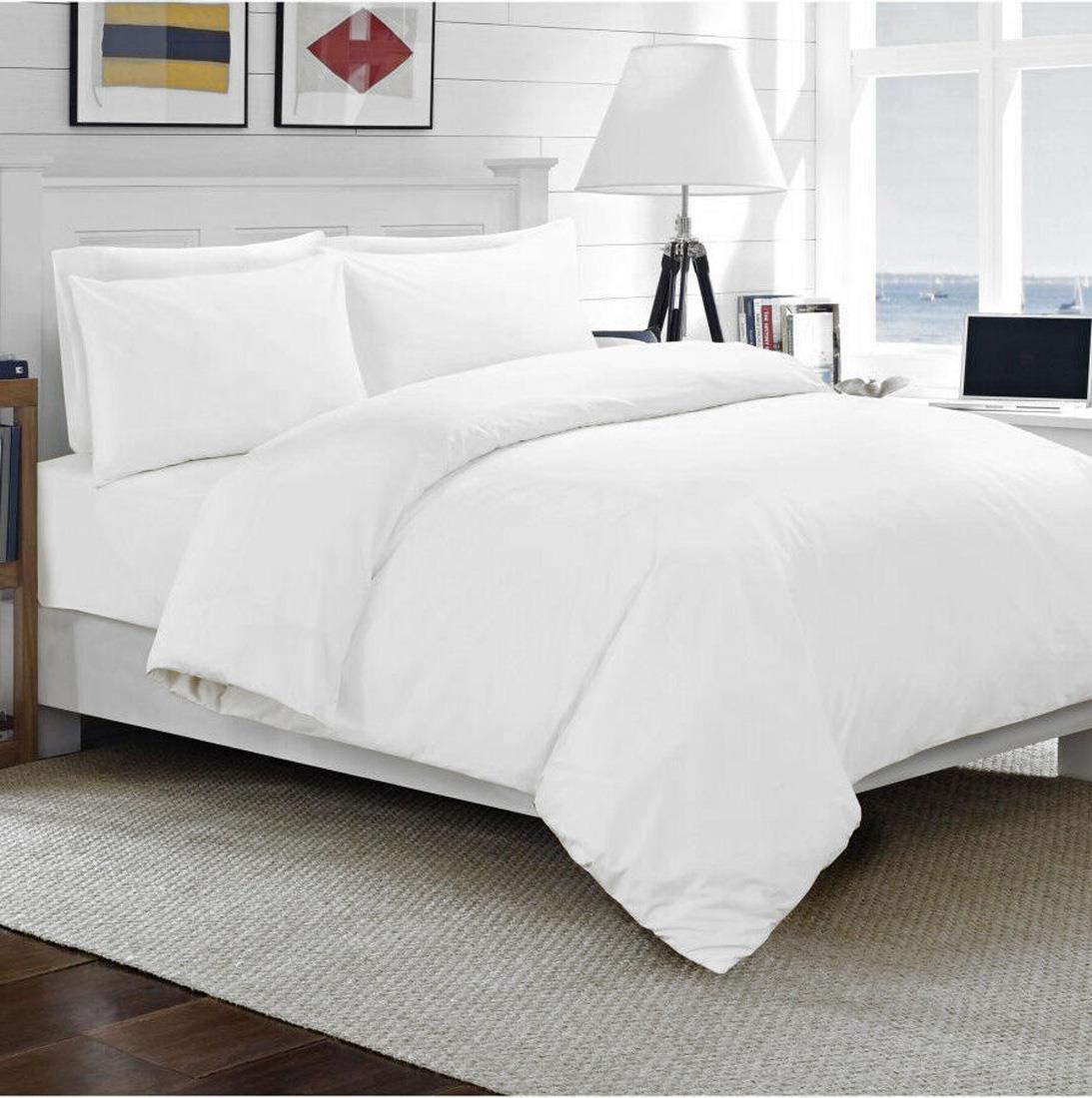 Plain White Single Duvet Cover Single Bedding Set With Fitted Sheet