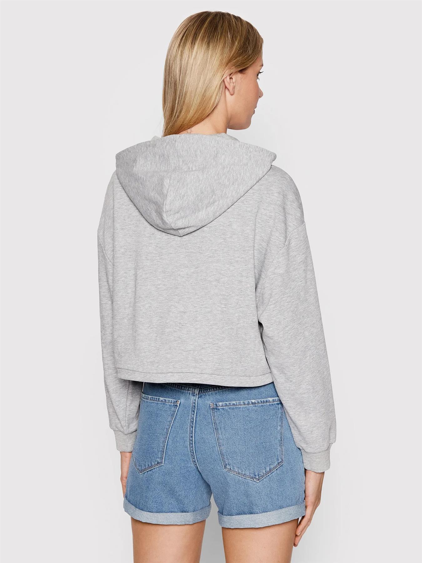 Ladies Cropped Hoodie Top Pullover Crop Top Womens Long Sleeve Plain Sweatshirt - Picture 15 of 20