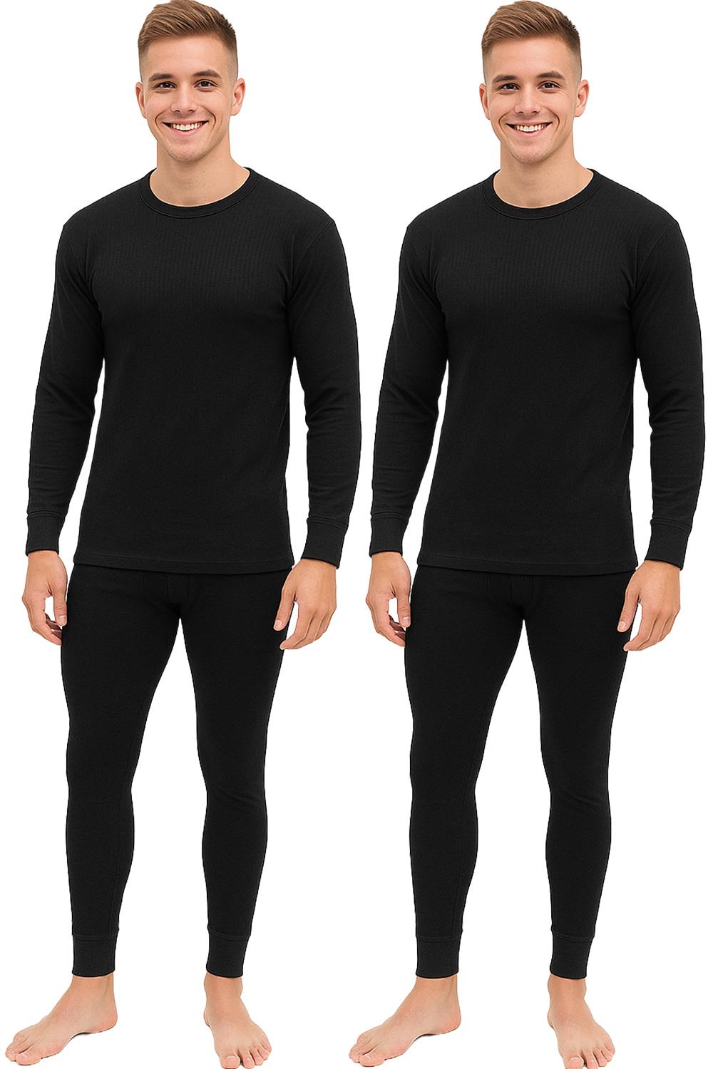 Mens Thermal Underwear Long Johns Top Bottom TShirt Short Long Sleeve 2 Pack - Picture 16 of 42
