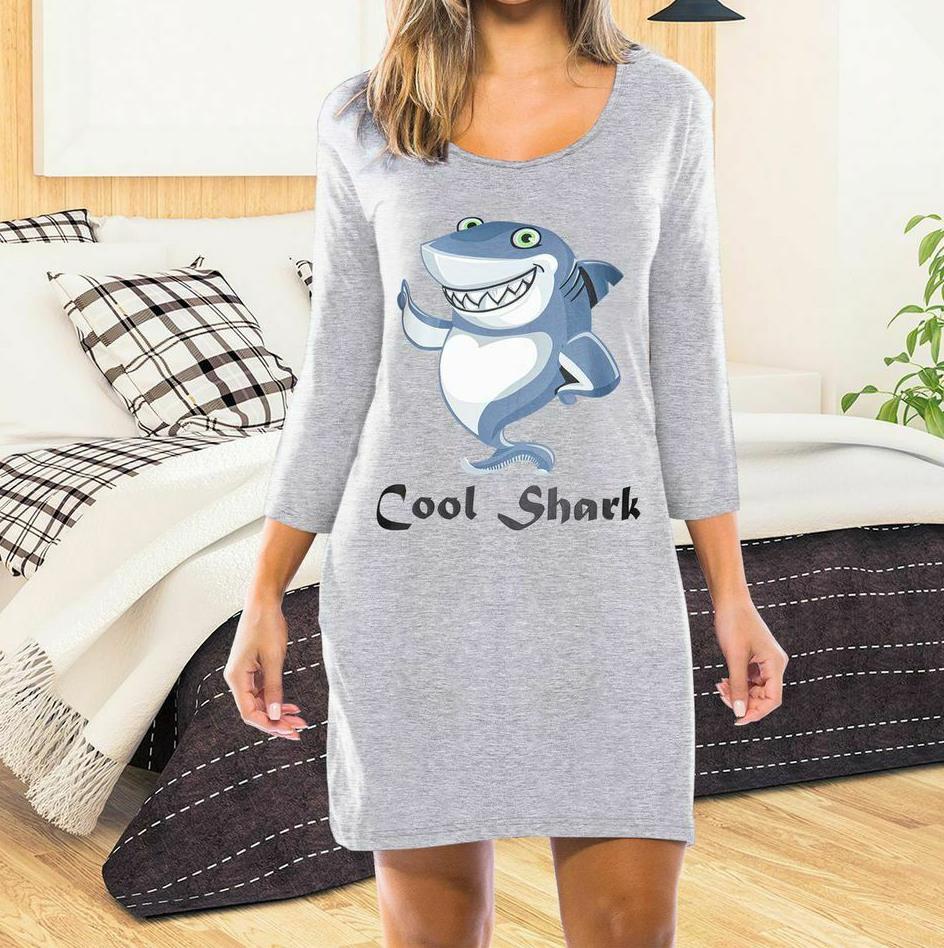 Mujeres Camisón Camisón Algodón Damas Estampado Manga Corta Camisón Ropa de dormir - Imagen 18 de 45