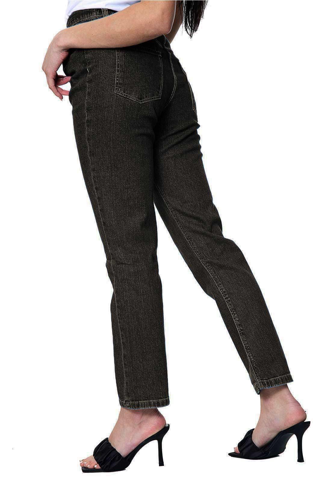 Pantalones de mezclilla para mujer pierna recta altura media elásticos calce ajustado ajustados 6-30 - Imagen 14 de 56