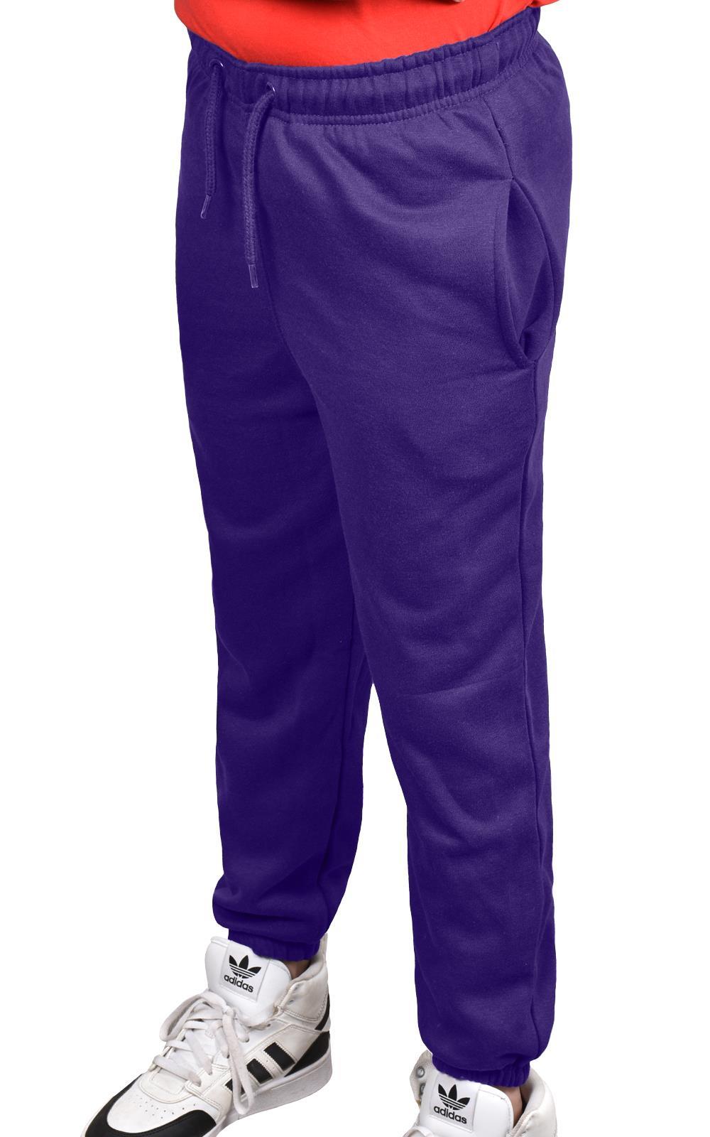 Jogging Bottoms Pack of 2 Kids Boys Girls Warm Fleece PE Plain Tracksuit Joggers - Picture 47 of 62