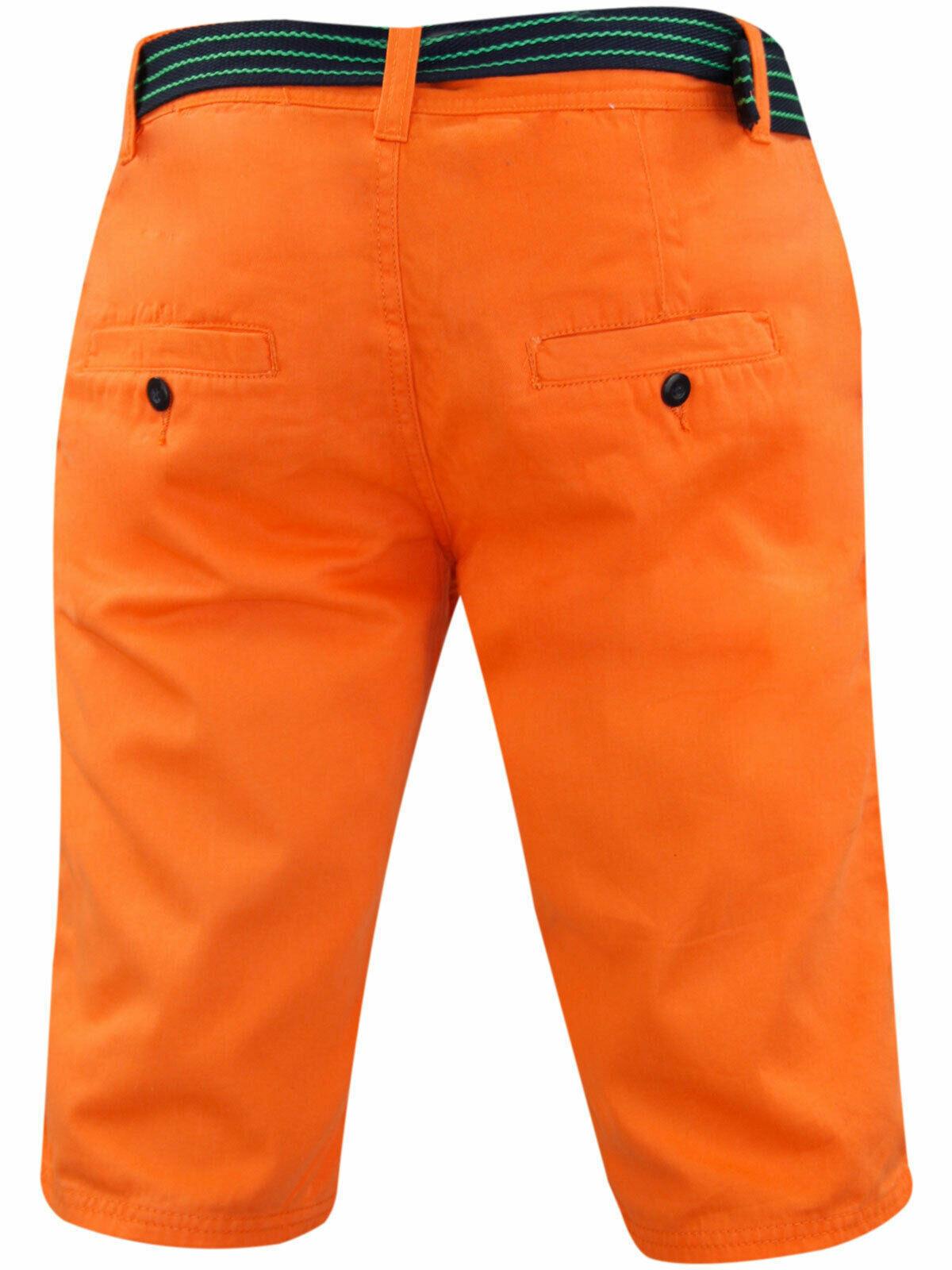Herren Chino Shorts Freizeit Halb Hose 100% Baumwolle Sommer Jeans Frei Webgürtel - Bild 6 von 79