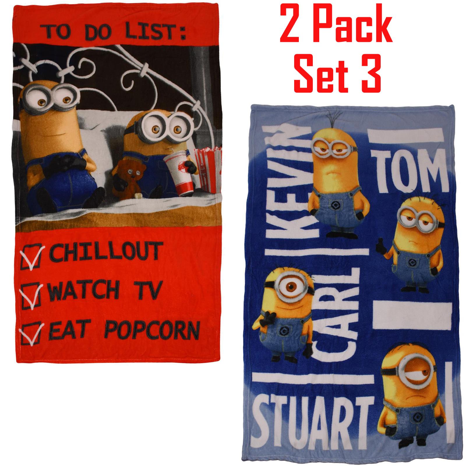 2&4Pack Kids Fleece Blanket Throw Over Super Soft Novelty Character Bed Blanket - Picture 2 of 27